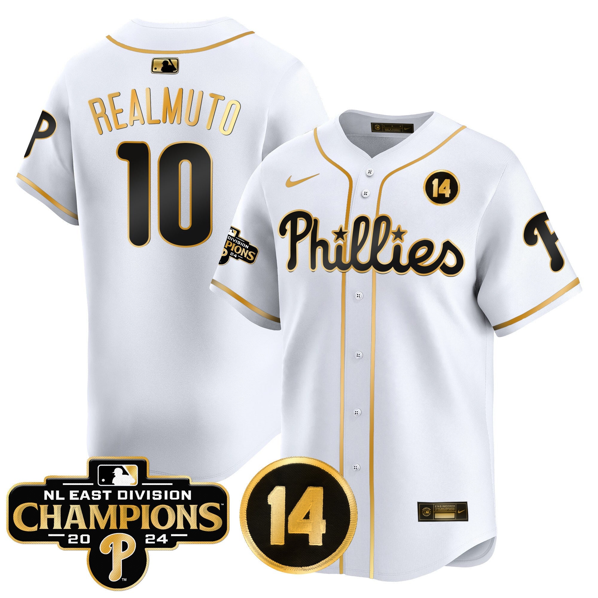Men’s 2024 NL East Division Champions & Pete Rose Patch Vapor Premier Limited Jersey