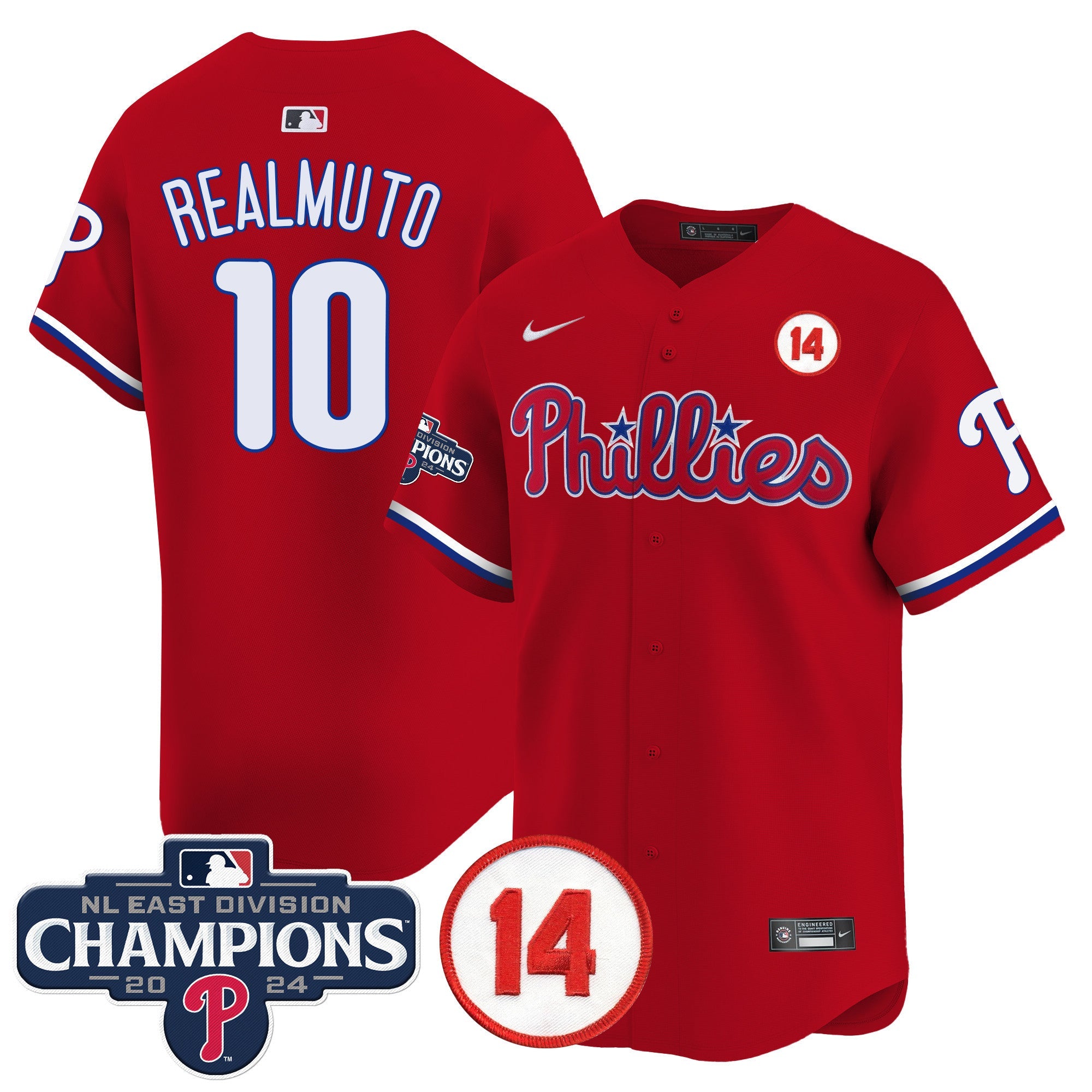 Men’s 2024 NL East Division Champions & Pete Rose Patch Vapor Premier Limited Jersey