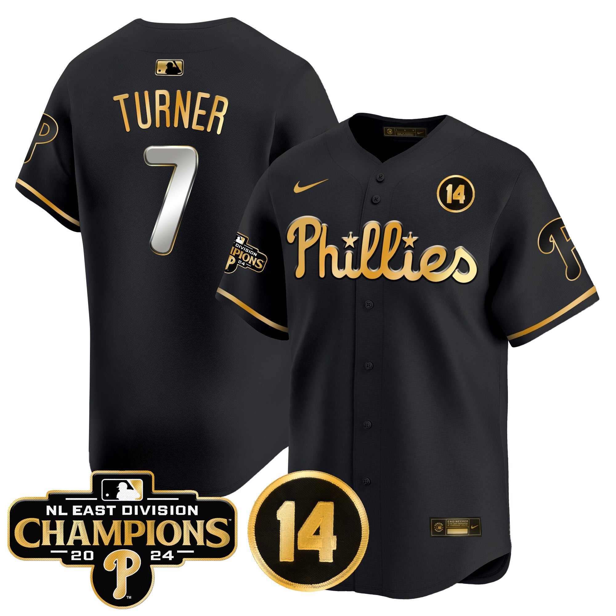 Men’s 2024 NL East Division Champions & Pete Rose Patch Vapor Premier Limited Jersey