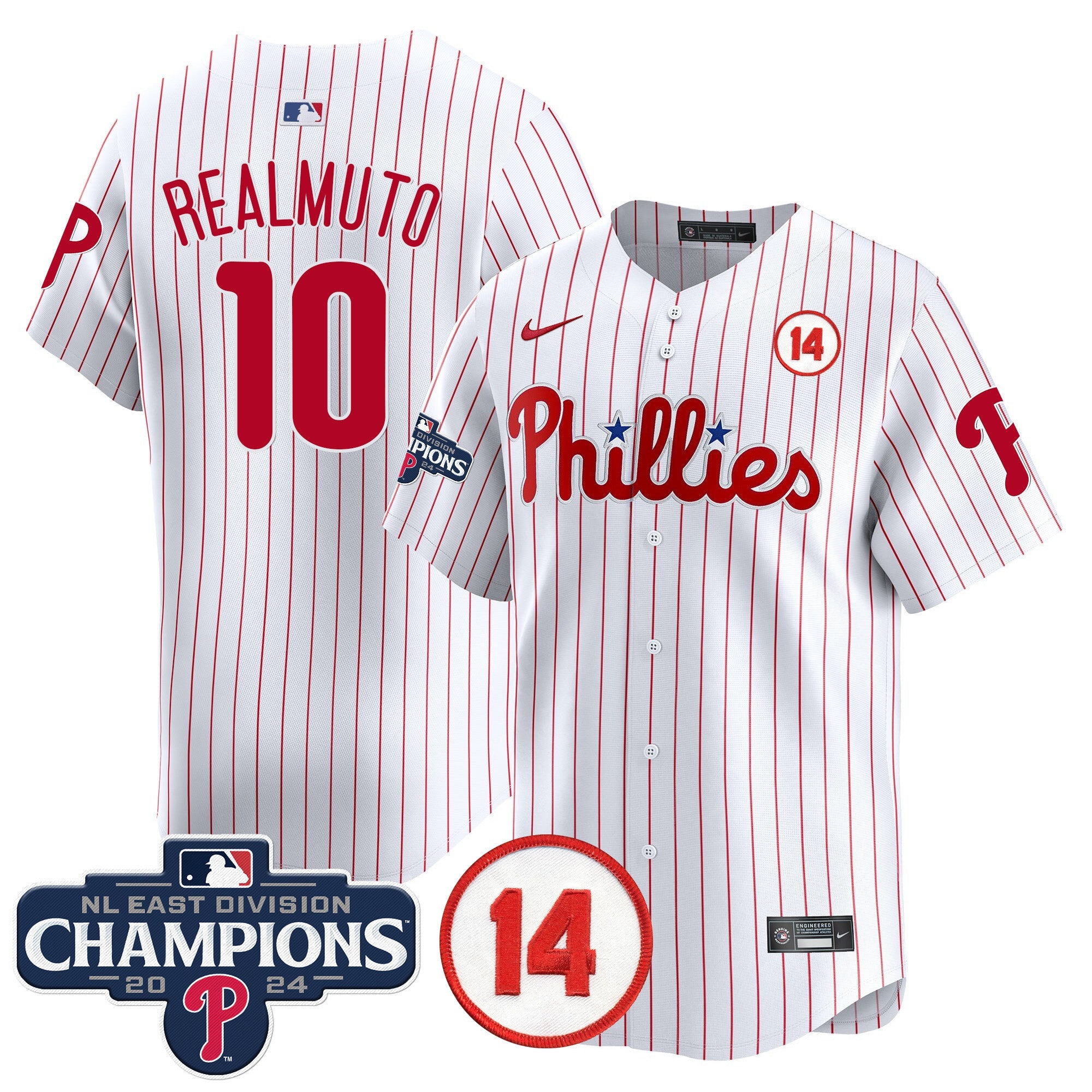 Men’s 2024 NL East Division Champions & Pete Rose Patch Vapor Premier Limited Jersey