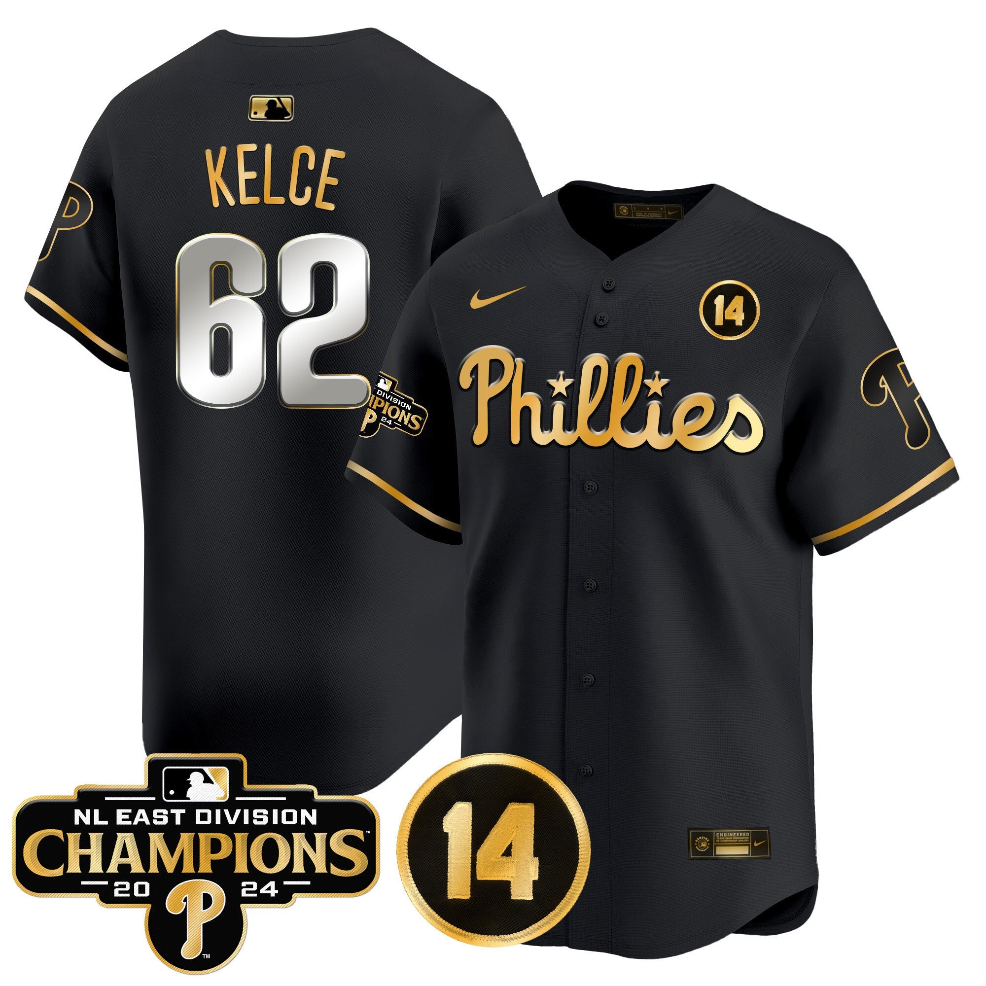 Men’s 2024 NL East Division Champions & Pete Rose Patch Vapor Premier Limited Jersey