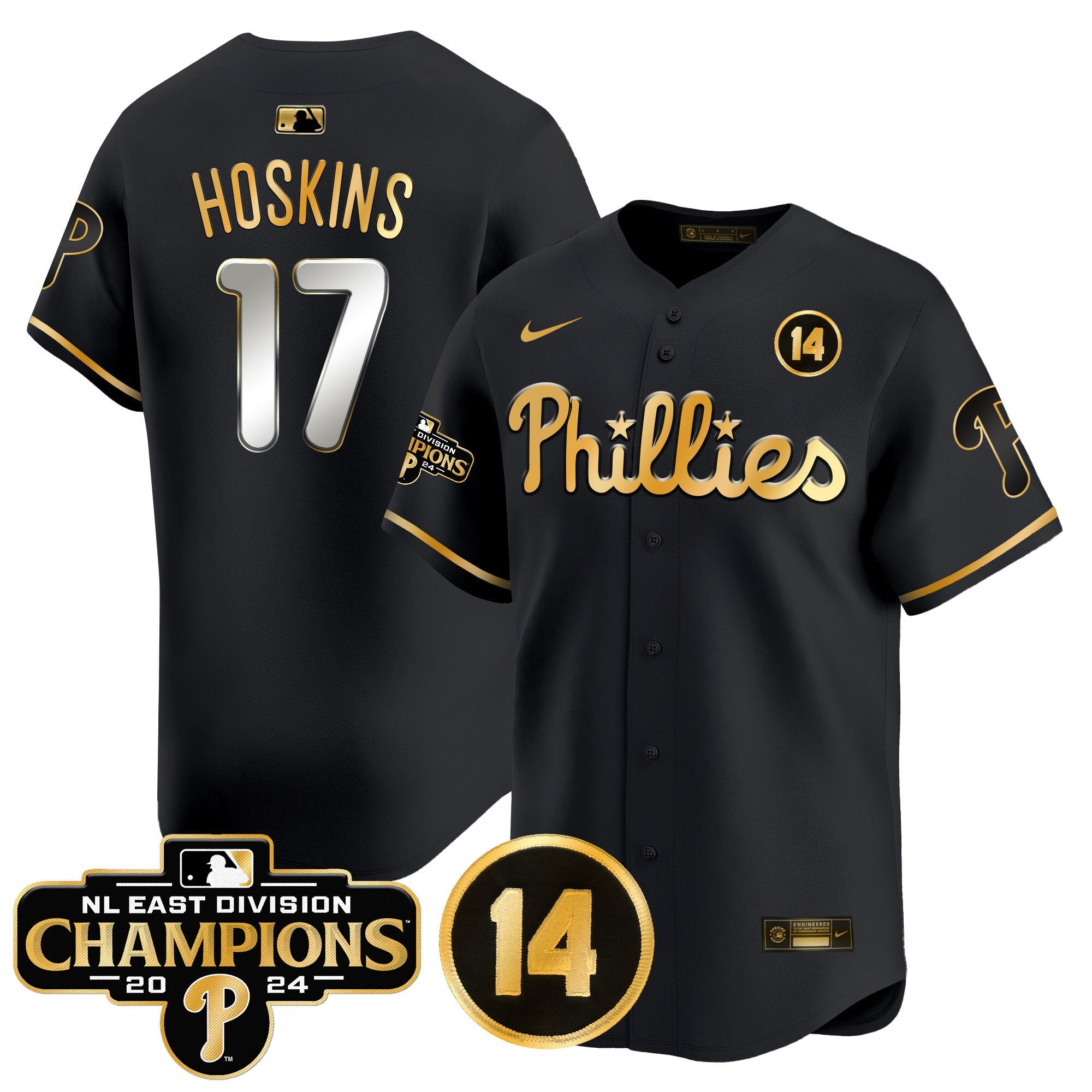 Men’s 2024 NL East Division Champions & Pete Rose Patch Vapor Premier Limited Jersey