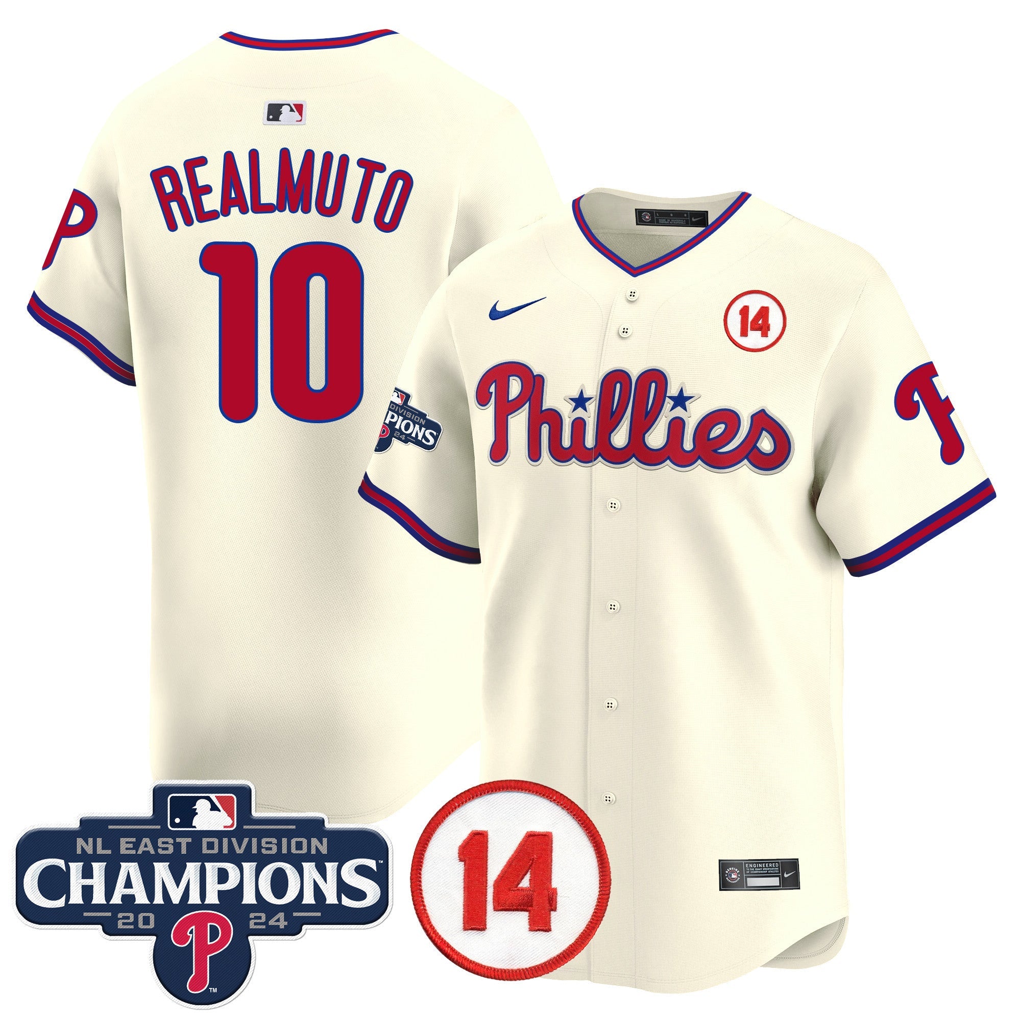 Men’s 2024 NL East Division Champions & Pete Rose Patch Vapor Premier Limited Jersey