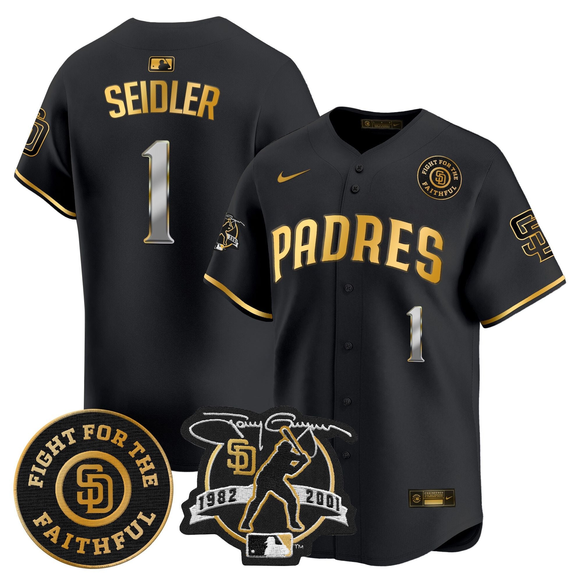 Men’s Tony Gwynn & Faithful Patch Vapor Premier Limited Jersey