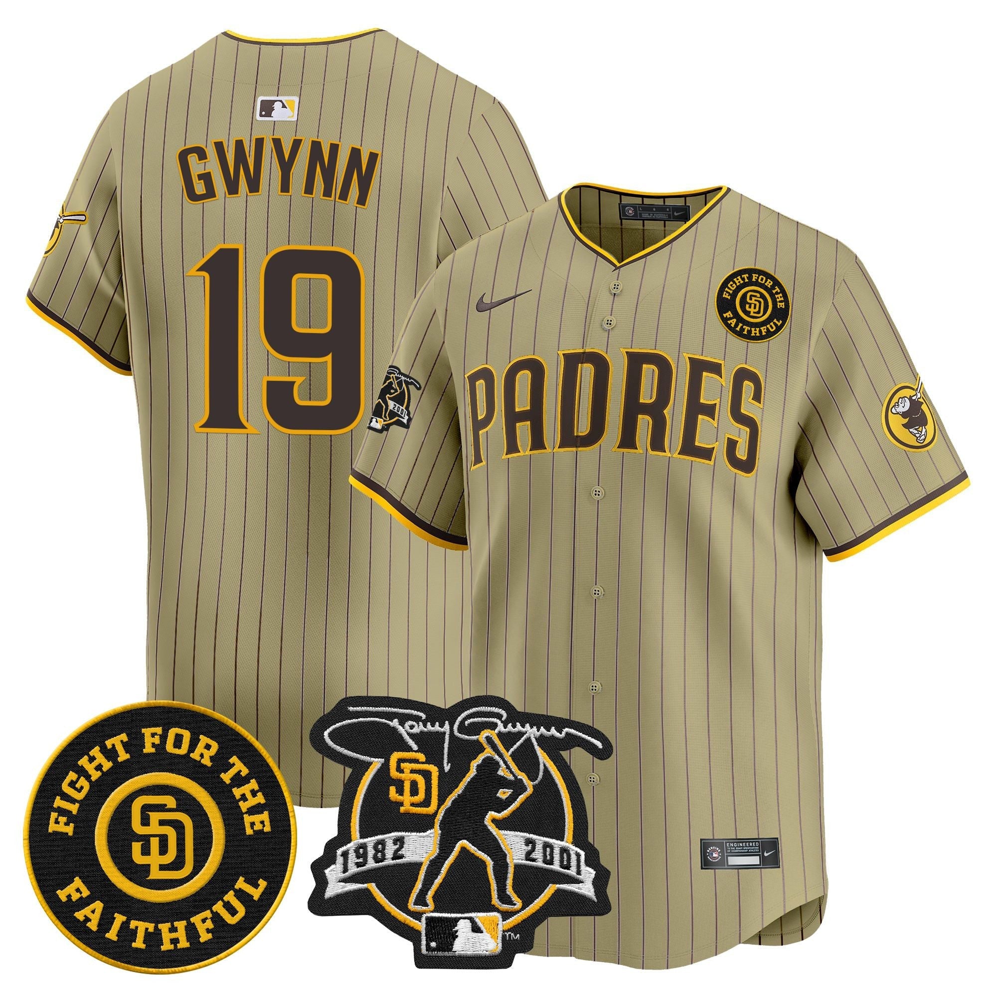 Men’s Tony Gwynn & Faithful Patch Vapor Premier Limited Jersey
