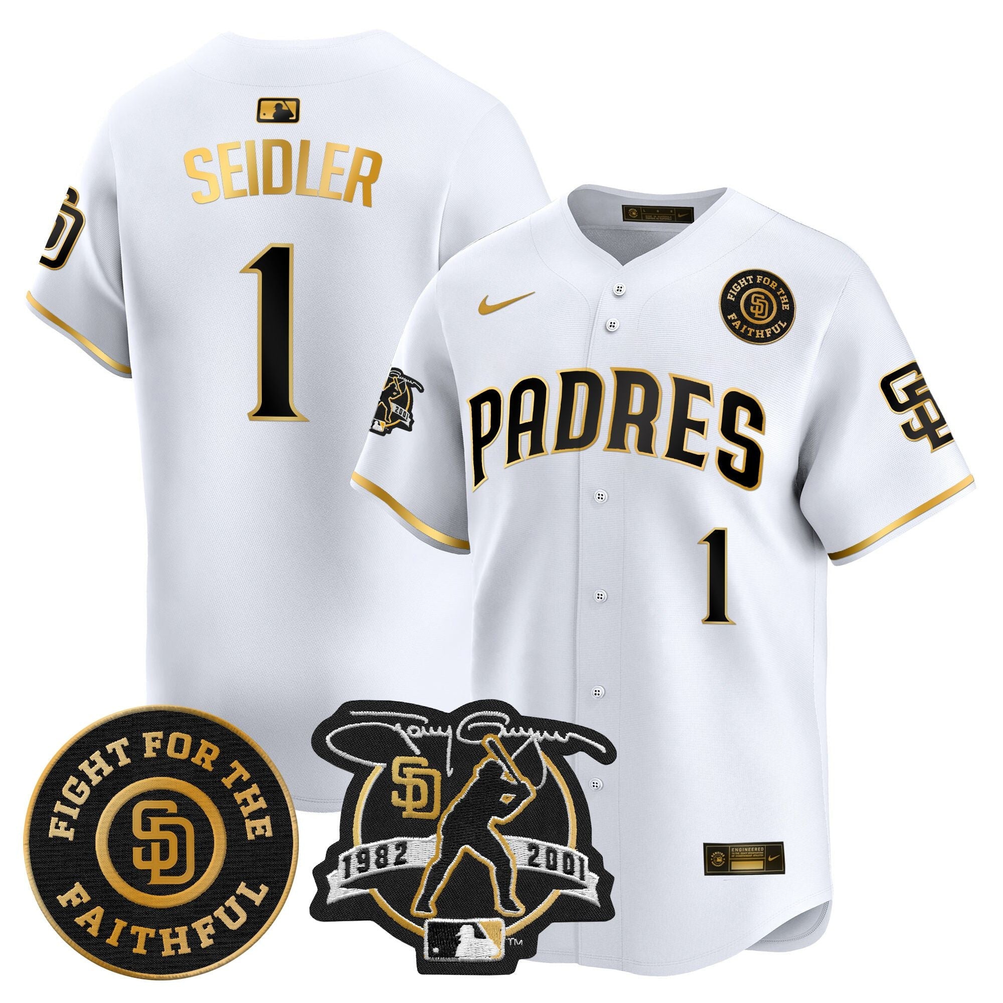 Men’s Tony Gwynn & Faithful Patch Vapor Premier Limited Jersey