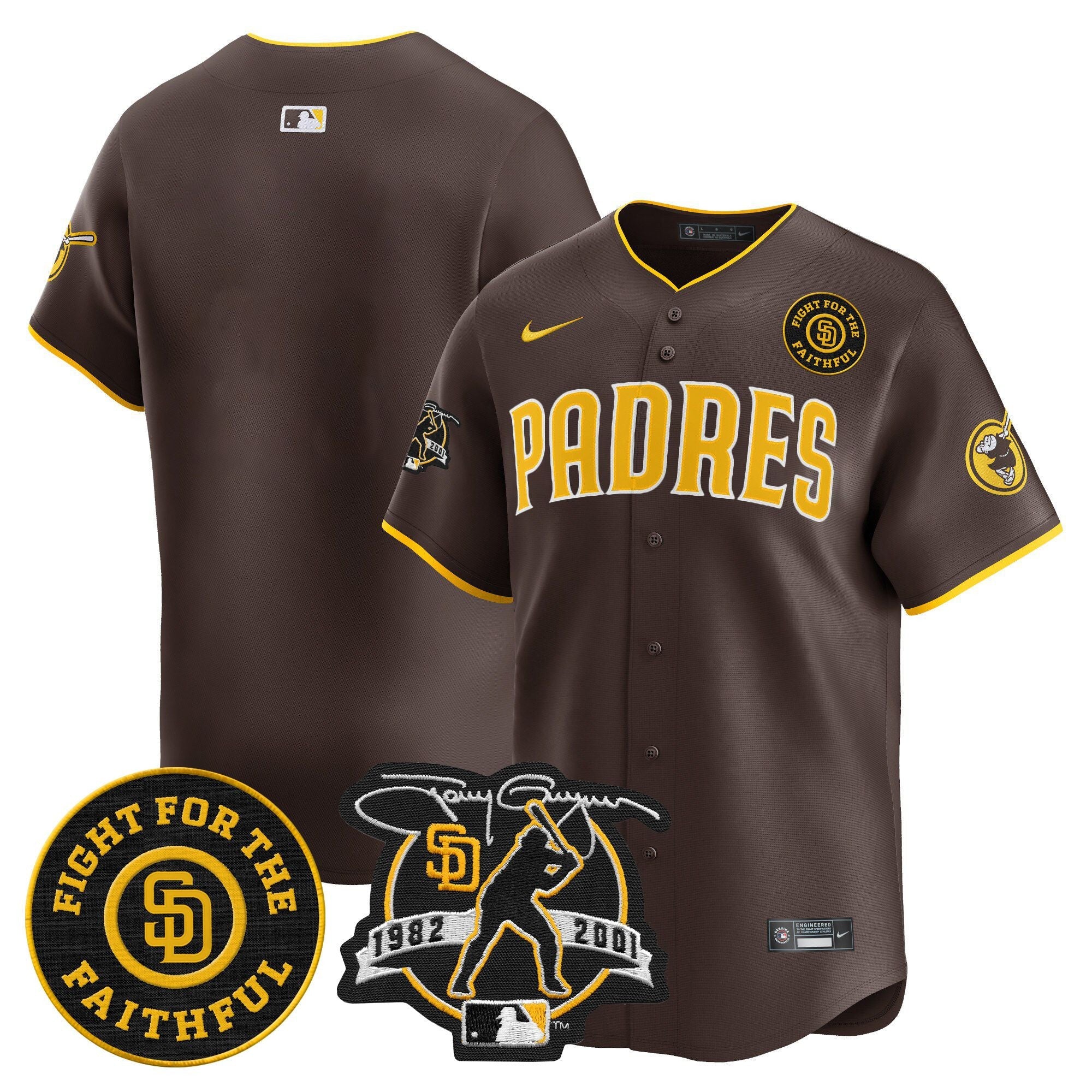 Men’s Tony Gwynn & Faithful Patch Vapor Premier Limited Jersey