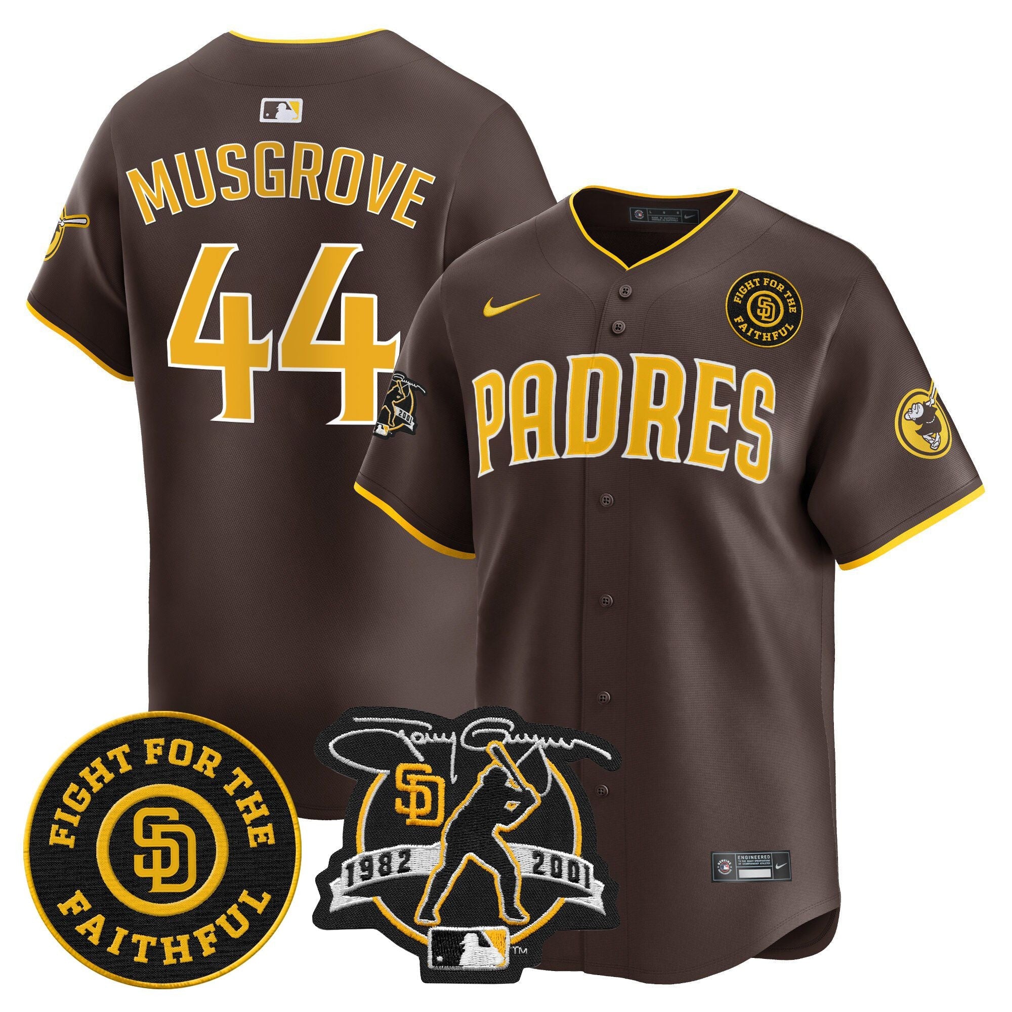 Men’s Tony Gwynn & Faithful Patch Vapor Premier Limited Jersey