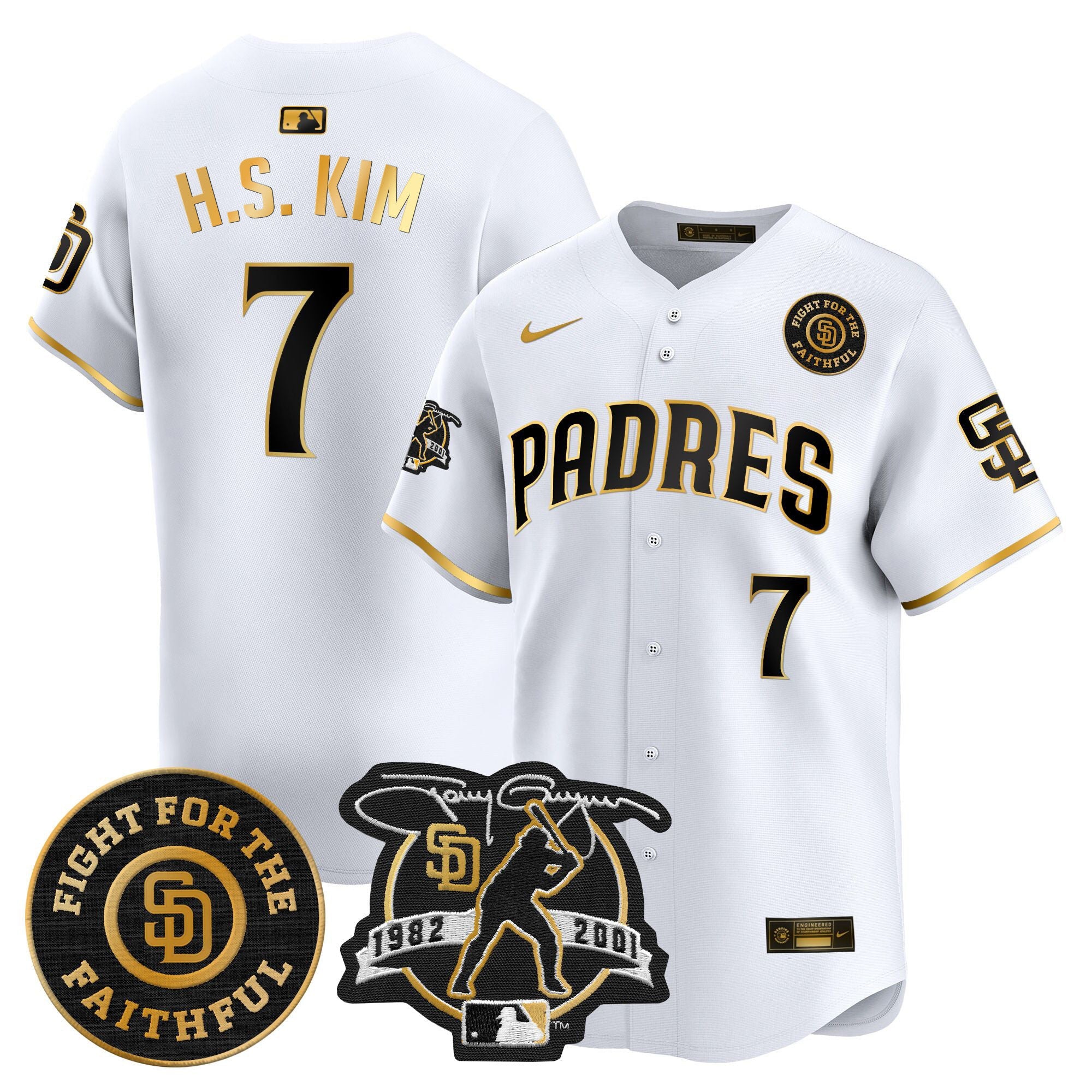 Men’s Tony Gwynn & Faithful Patch Vapor Premier Limited Jersey