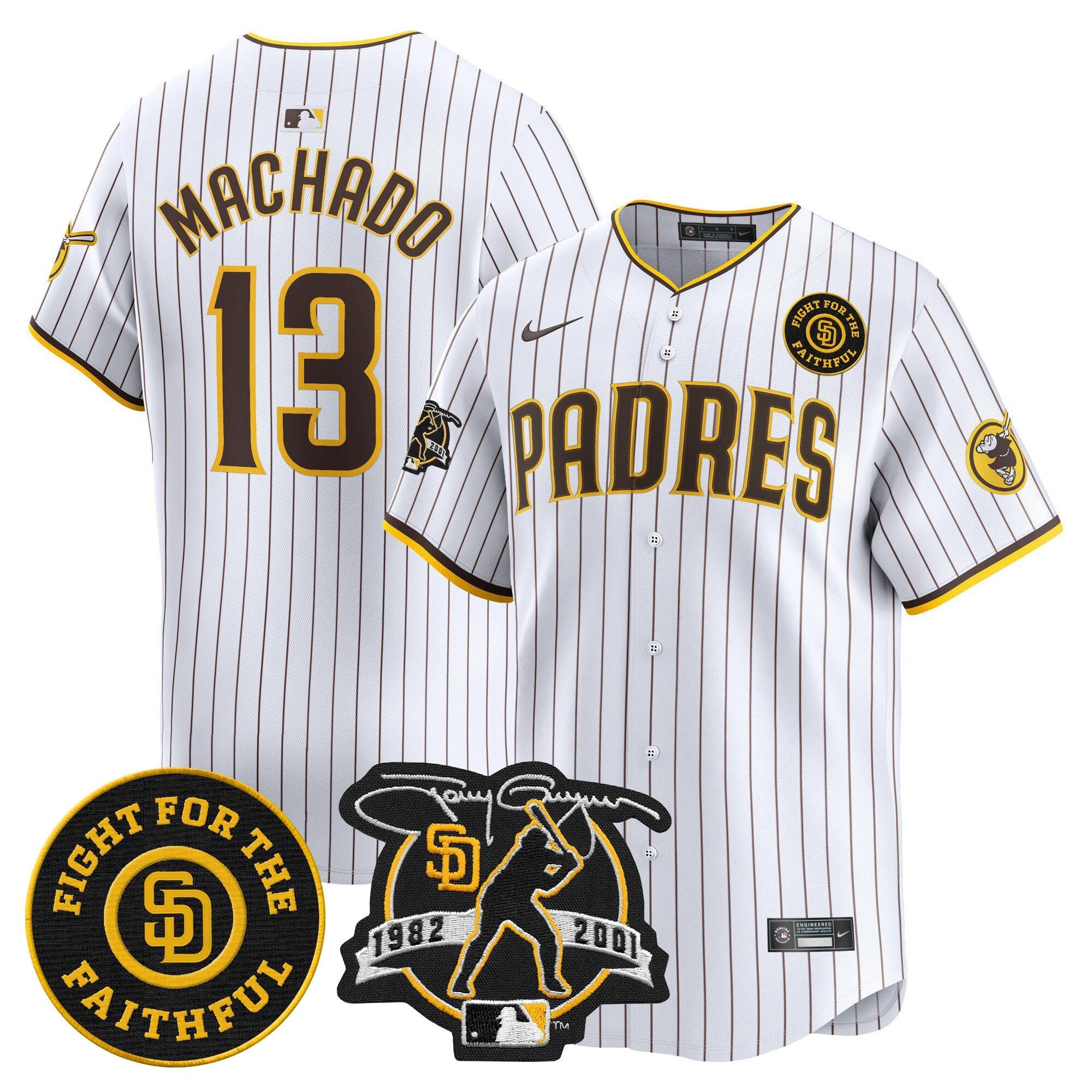 Men’s Tony Gwynn & Faithful Patch Vapor Premier Limited Jersey