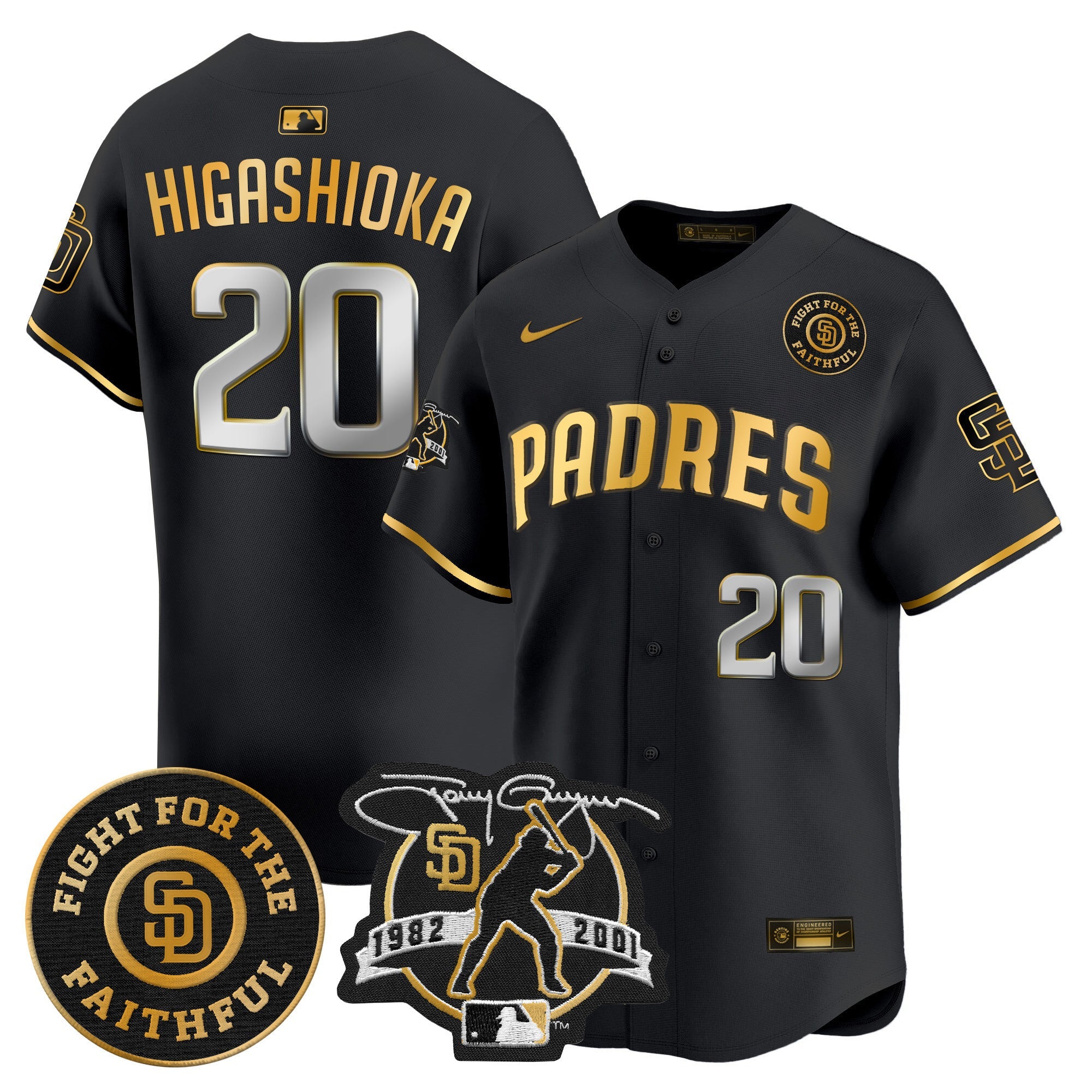Men’s Tony Gwynn & Faithful Patch Vapor Premier Limited Jersey