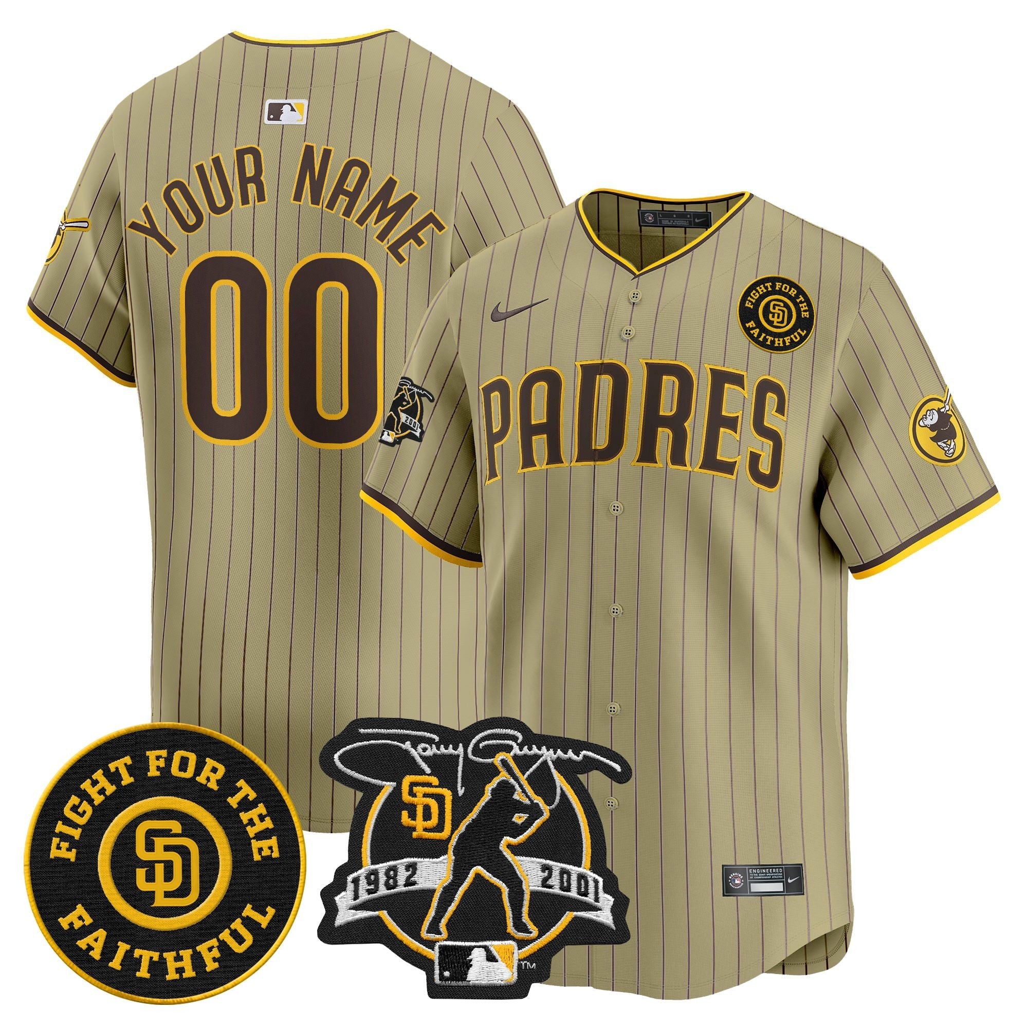 Tony Gwynn & Faithful Patch Vapor Premier Limited Custom Jersey