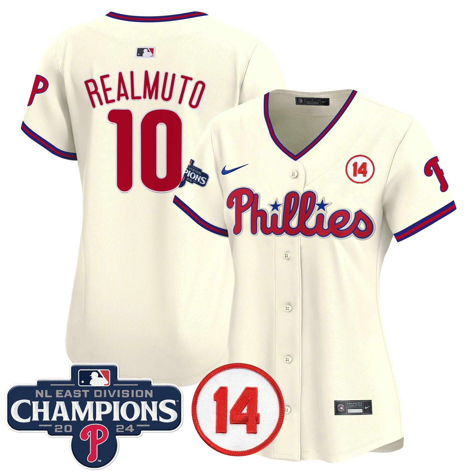 Women’s 2024 NL East Division Champions & Pete Rose Patch Gold Vapor Premier Limited Jersey