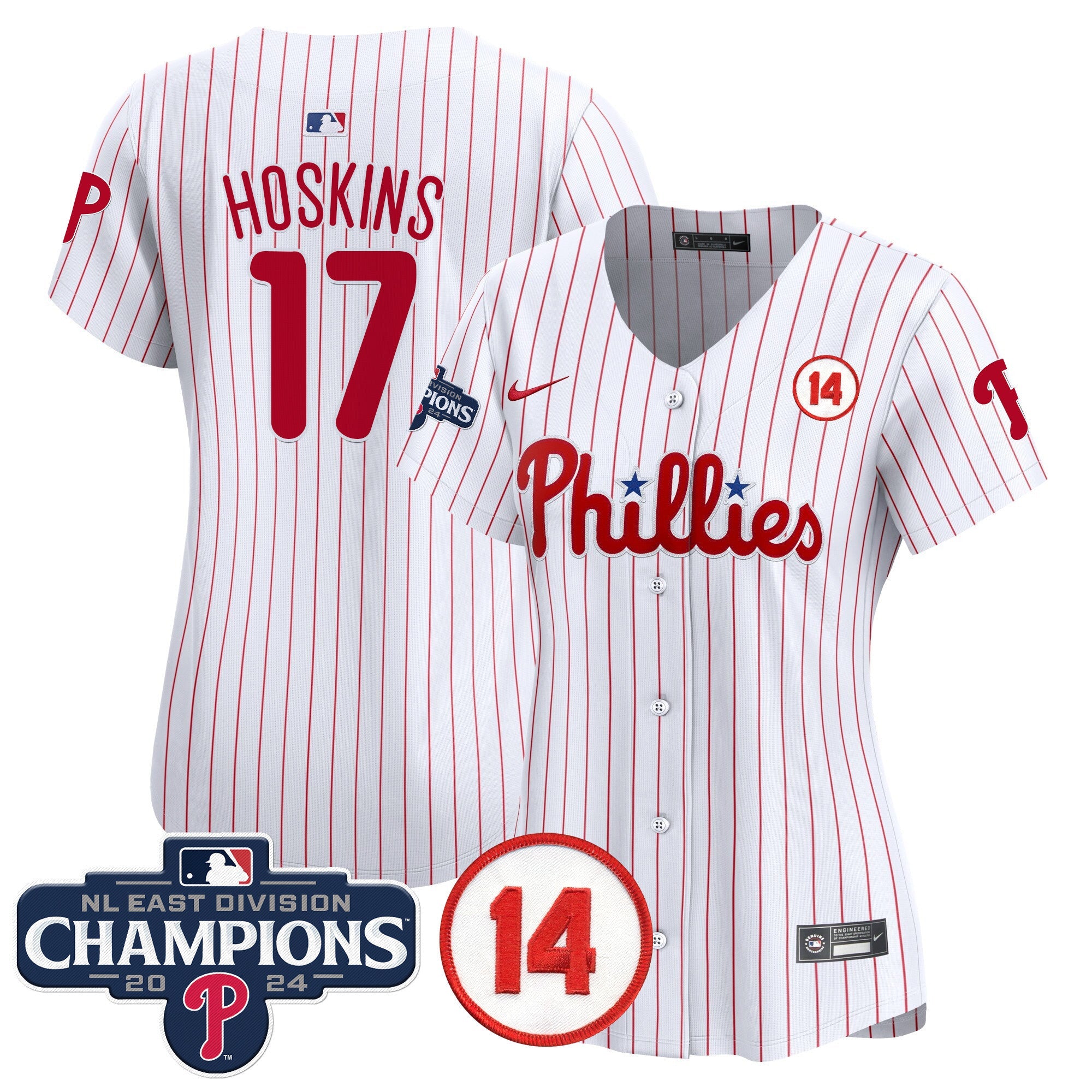 Women’s 2024 NL East Division Champions & Pete Rose Patch Gold Vapor Premier Limited Jersey