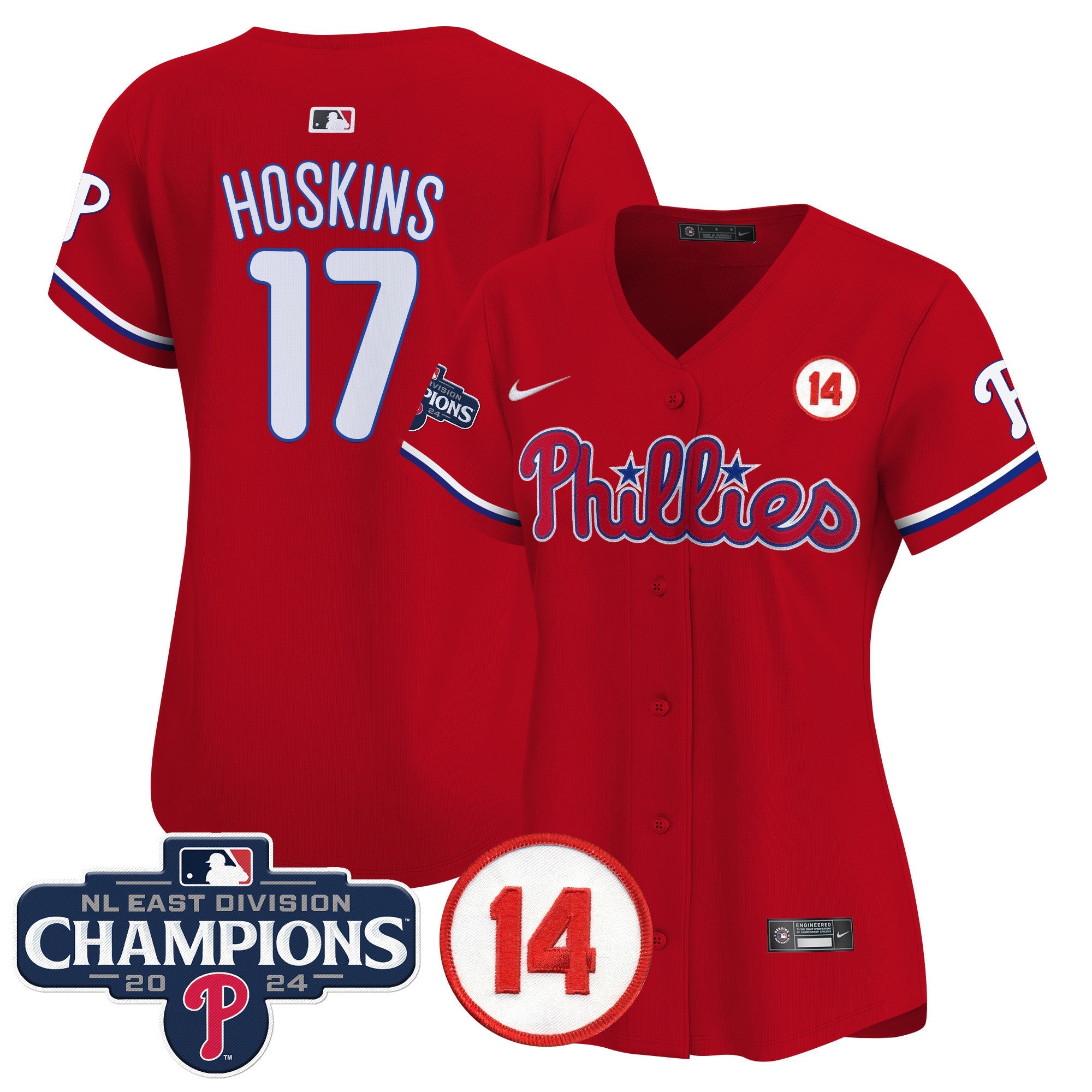 Women’s 2024 NL East Division Champions & Pete Rose Patch Gold Vapor Premier Limited Jersey