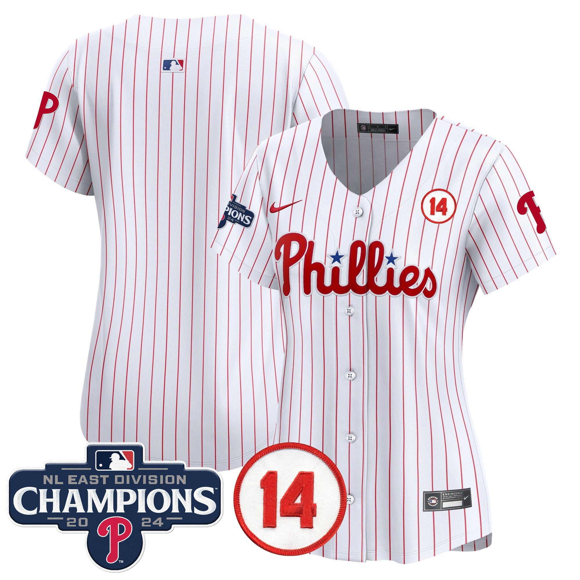 Women’s 2024 NL East Division Champions & Pete Rose Patch Gold Vapor Premier Limited Jersey