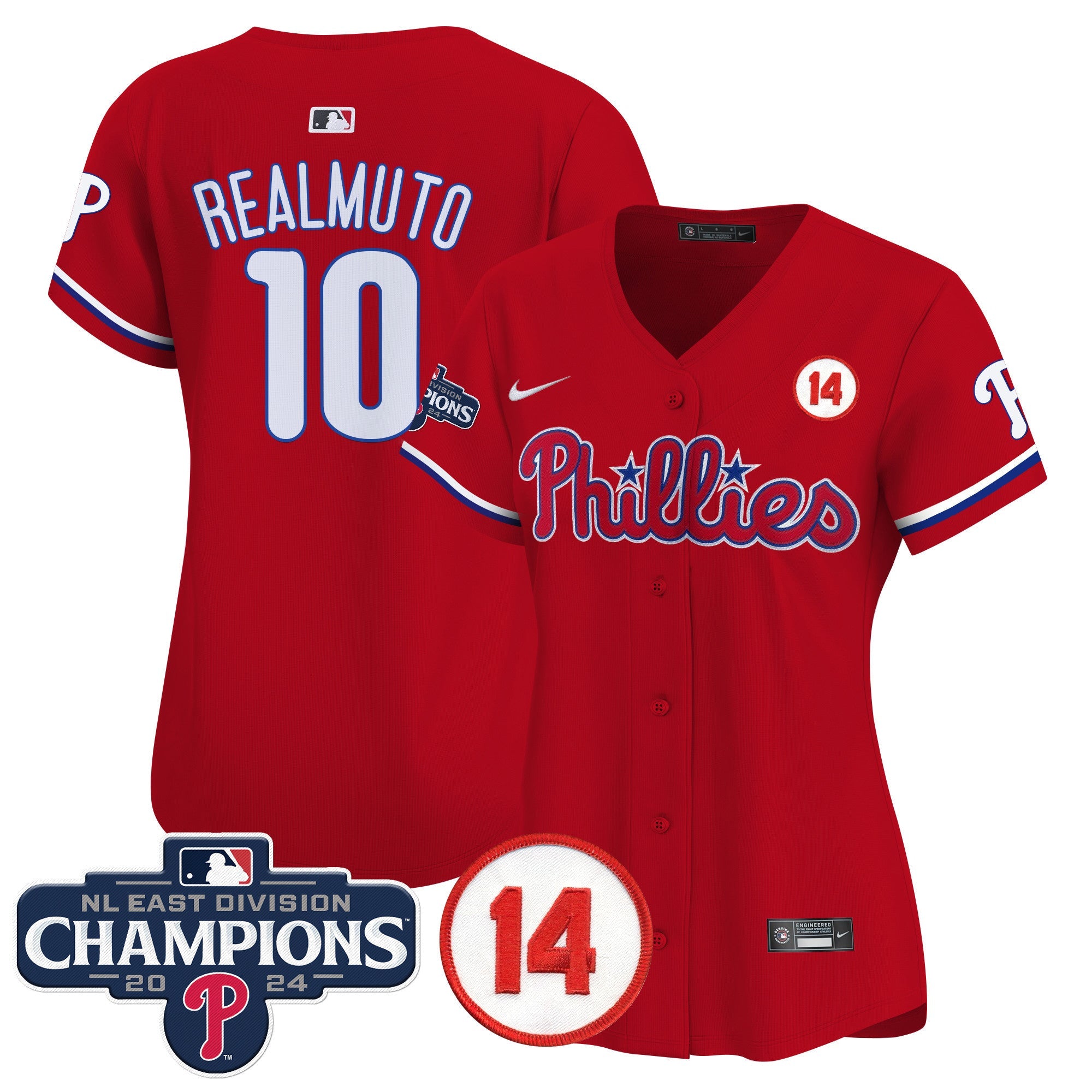 Women’s 2024 NL East Division Champions & Pete Rose Patch Gold Vapor Premier Limited Jersey
