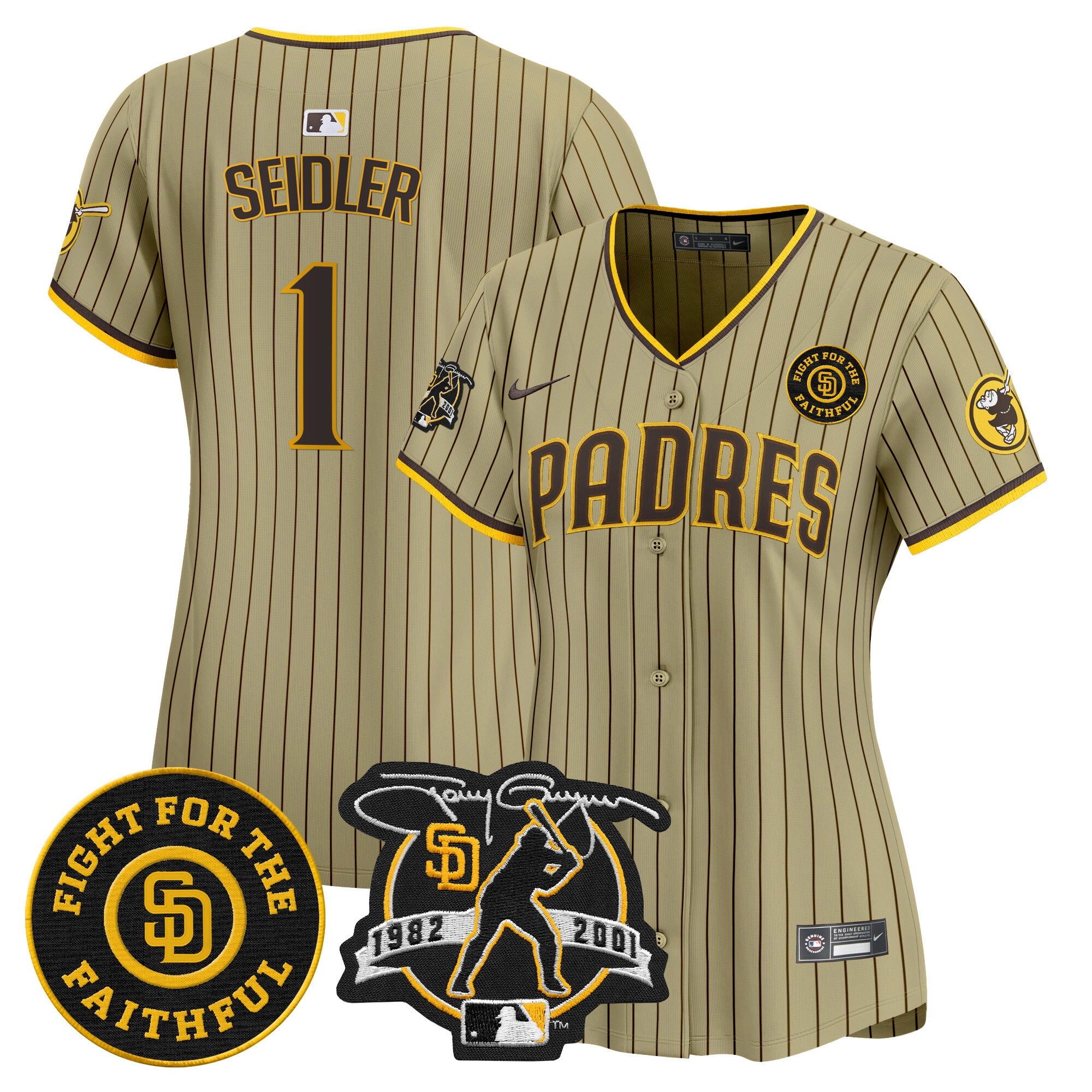 Women’s Tony Gwynn & Faithful Patch Vapor Premier Limited Jersey