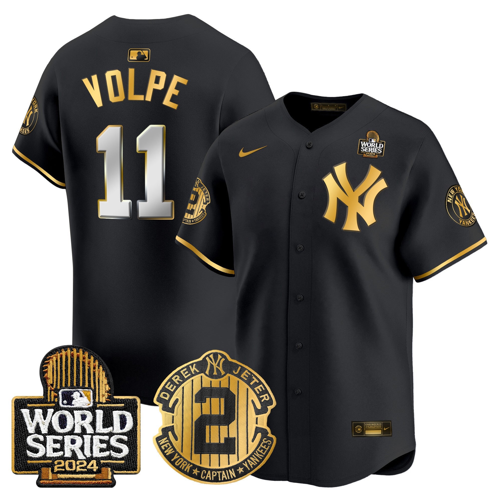 Men’s Derek Jeter Patch 2024 World Series Vapor Premier Limited Jersey