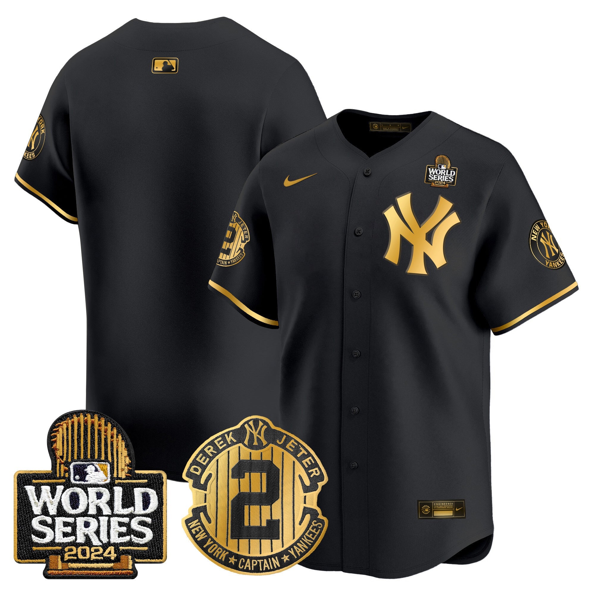 Men’s Derek Jeter Patch 2024 World Series Vapor Premier Limited Jersey