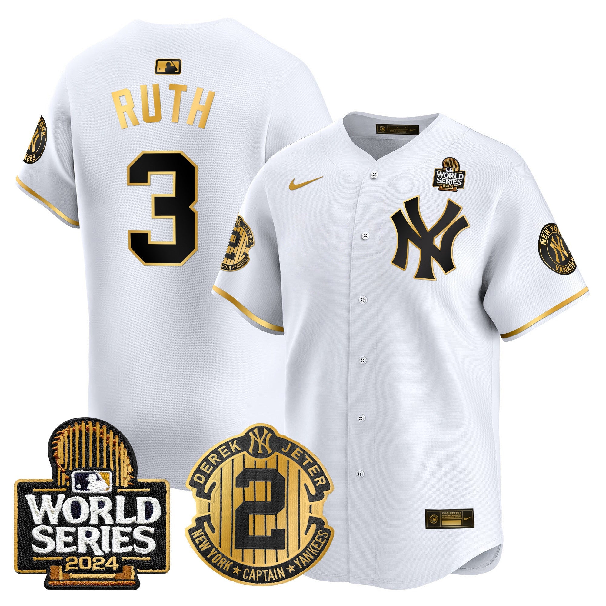 Men’s Derek Jeter Patch 2024 World Series Vapor Premier Limited Jersey
