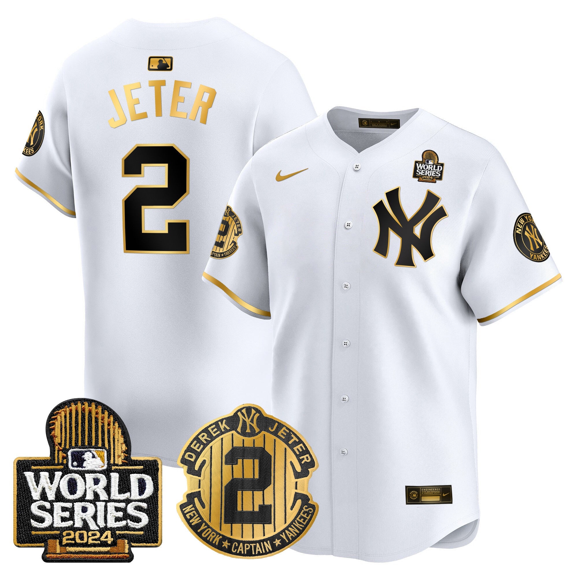 Men’s Derek Jeter Patch 2024 World Series Vapor Premier Limited Jersey