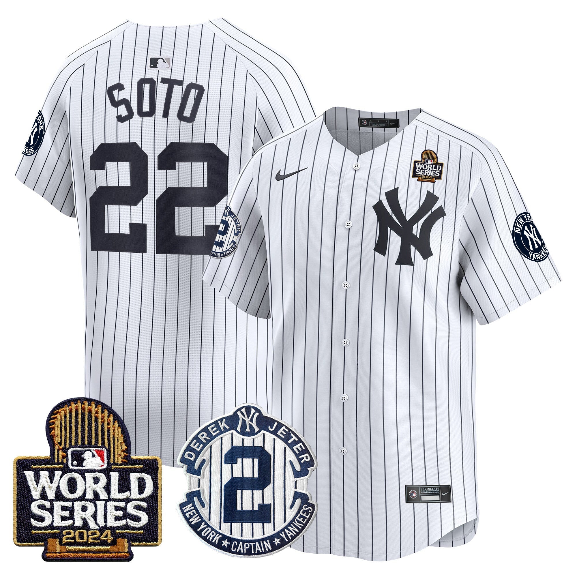 Men’s Derek Jeter Patch 2024 World Series Vapor Premier Limited Jersey