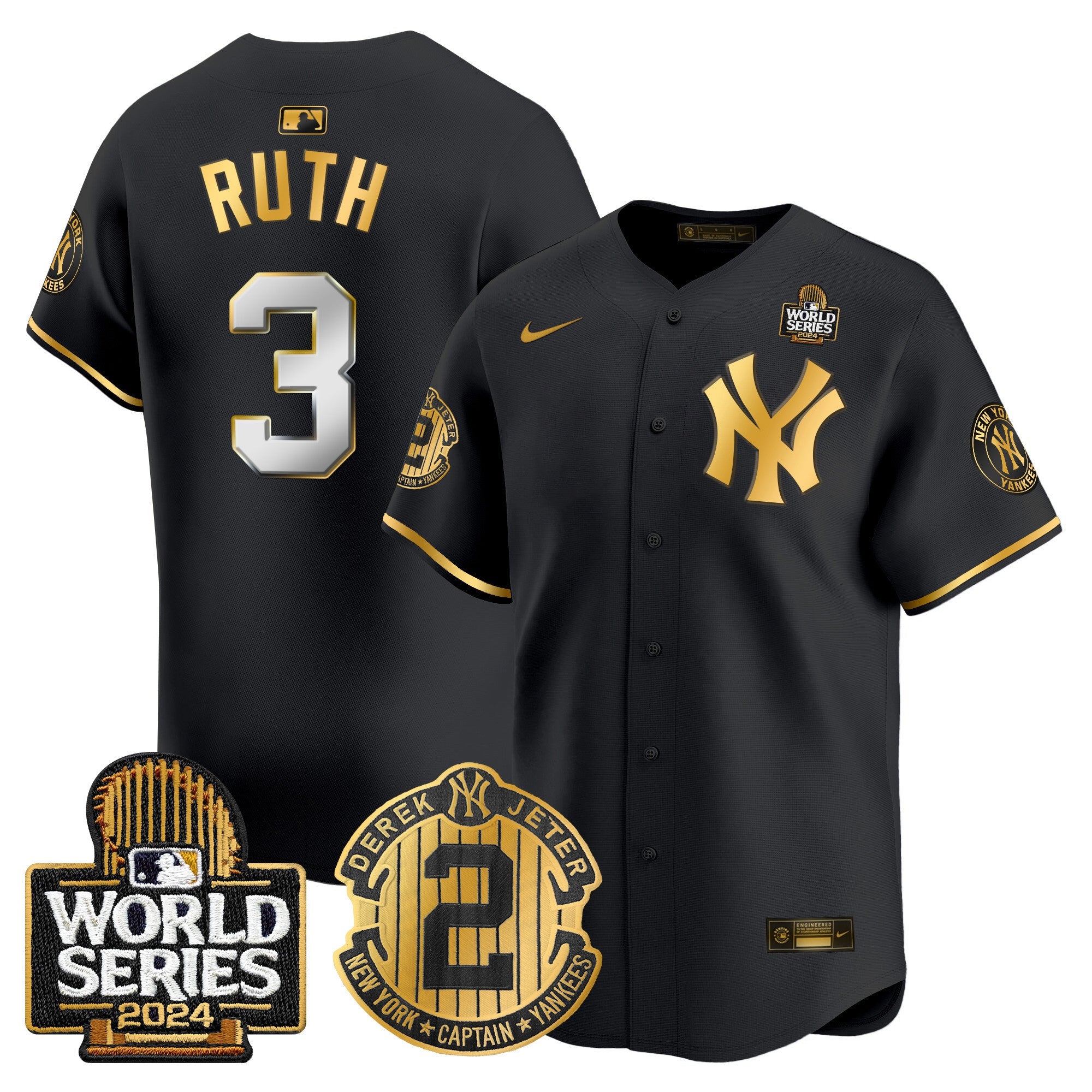 Men’s Derek Jeter Patch 2024 World Series Vapor Premier Limited Jersey