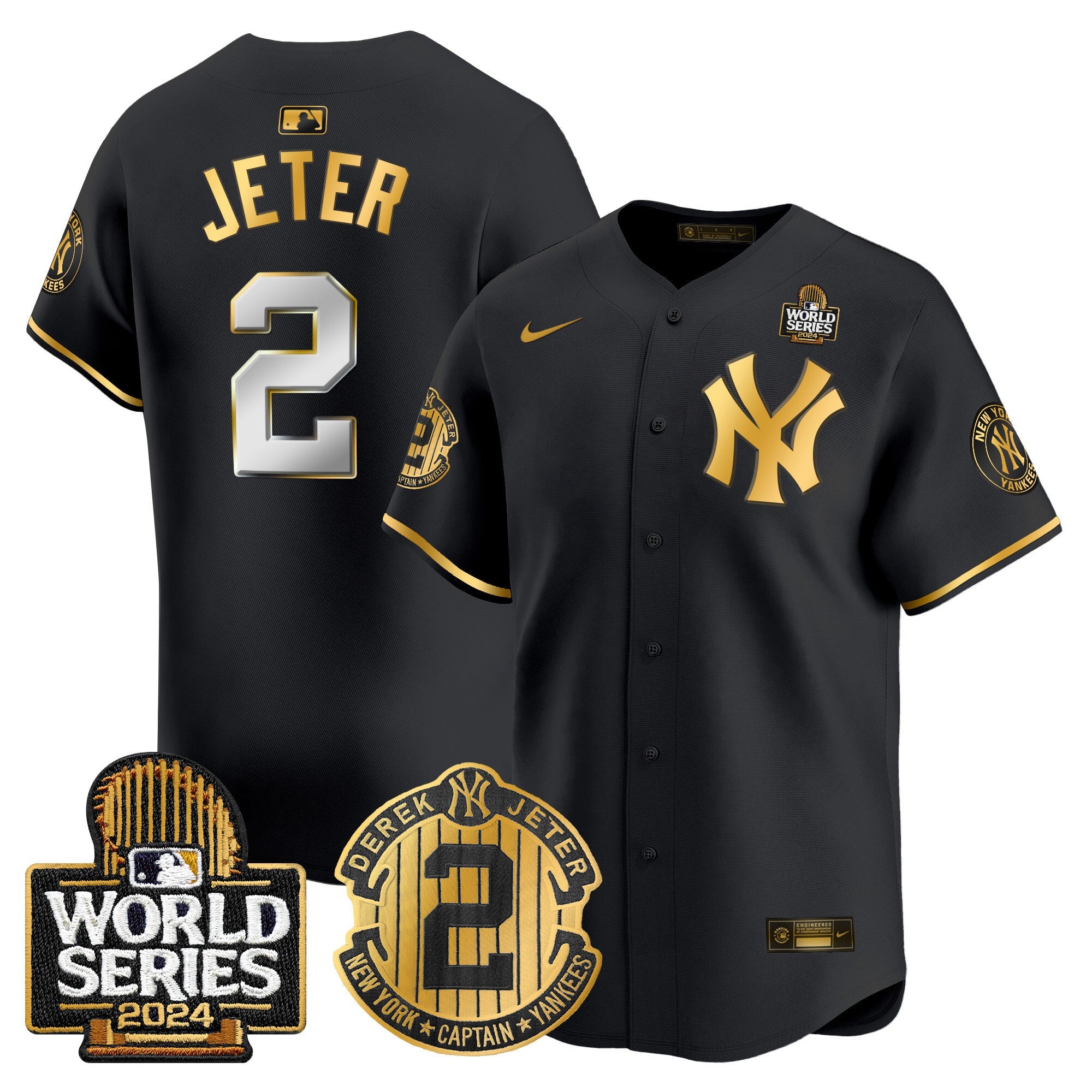 Men’s Derek Jeter Patch 2024 World Series Vapor Premier Limited Jersey