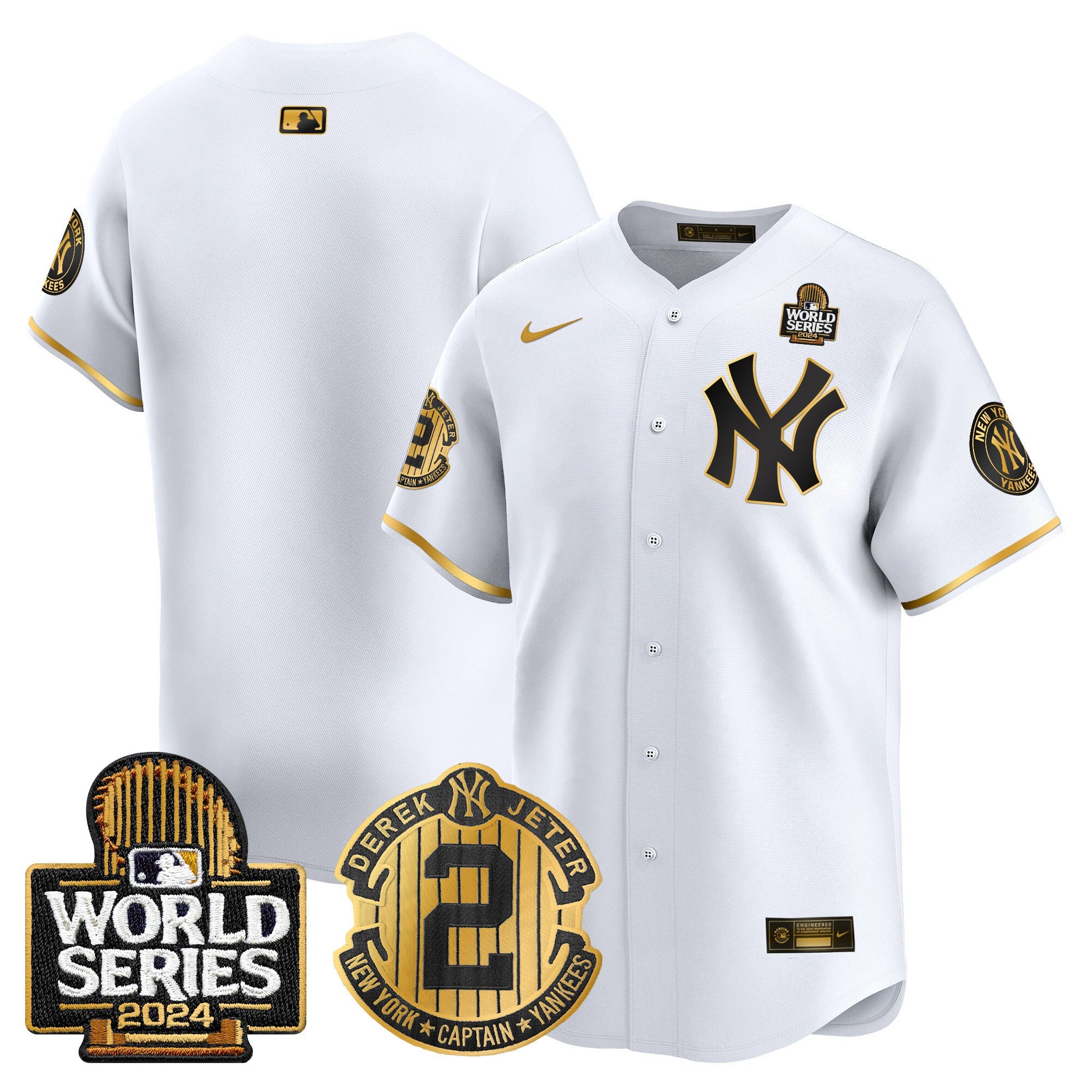 Men’s Derek Jeter Patch 2024 World Series Vapor Premier Limited Jersey
