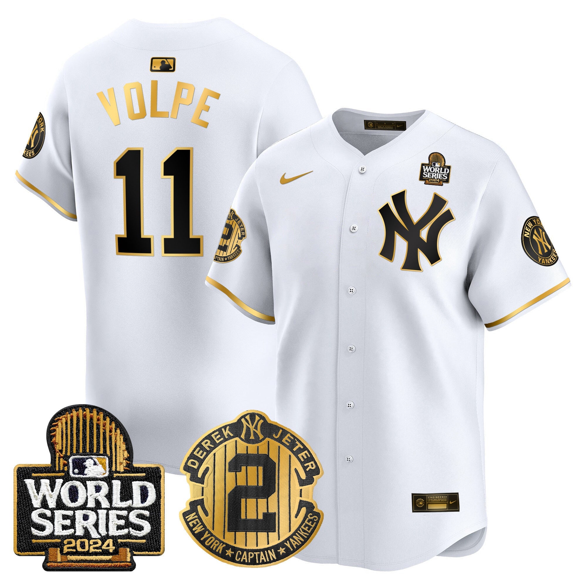 Men’s Derek Jeter Patch 2024 World Series Vapor Premier Limited Jersey