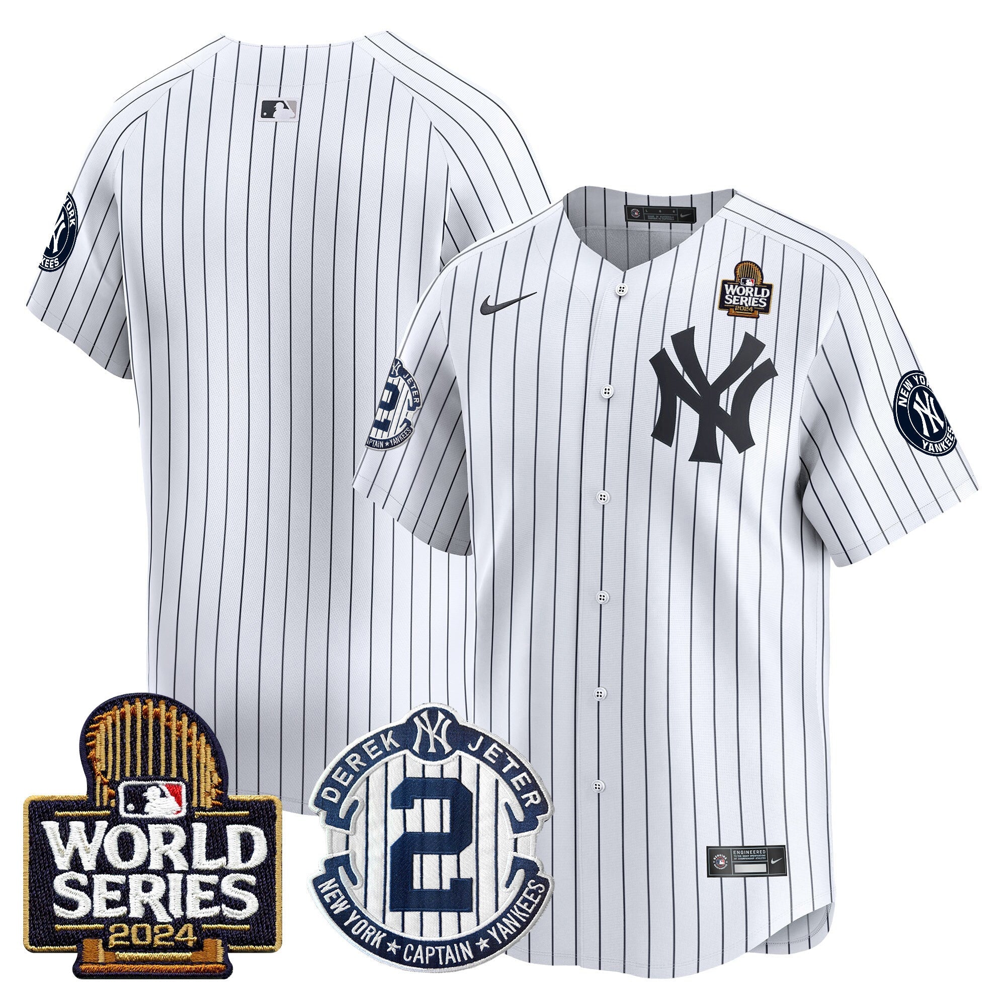 Men’s Derek Jeter Patch 2024 World Series Vapor Premier Limited Jersey