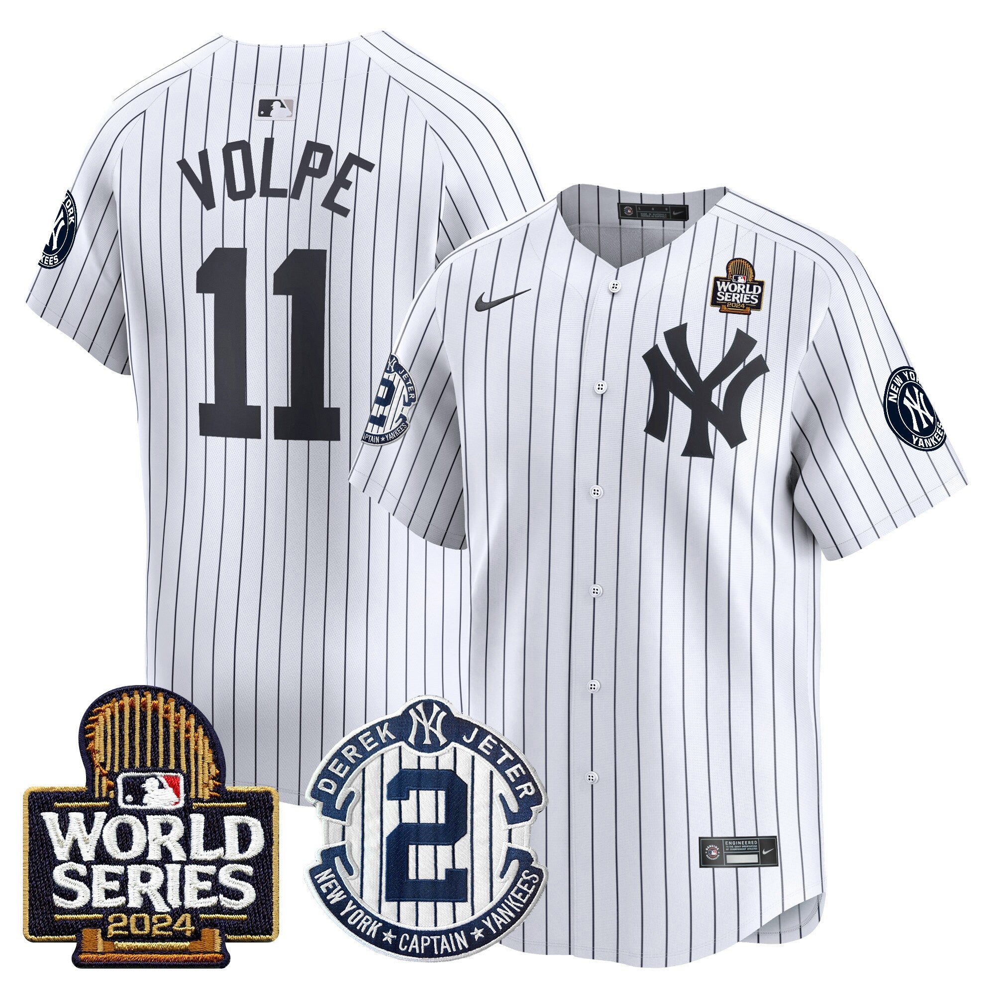 Men’s Derek Jeter Patch 2024 World Series Vapor Premier Limited Jersey