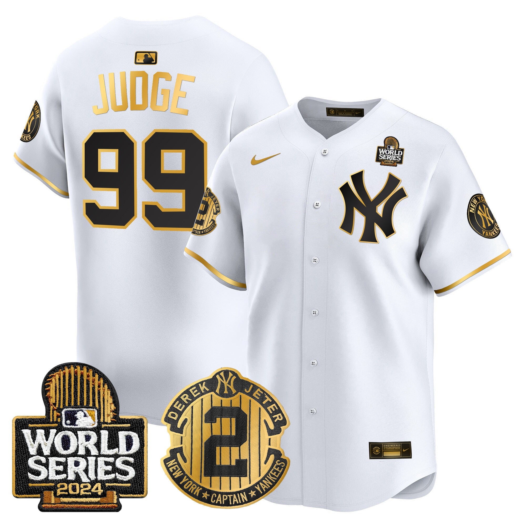 Men’s Derek Jeter Patch 2024 World Series Vapor Premier Limited Jersey