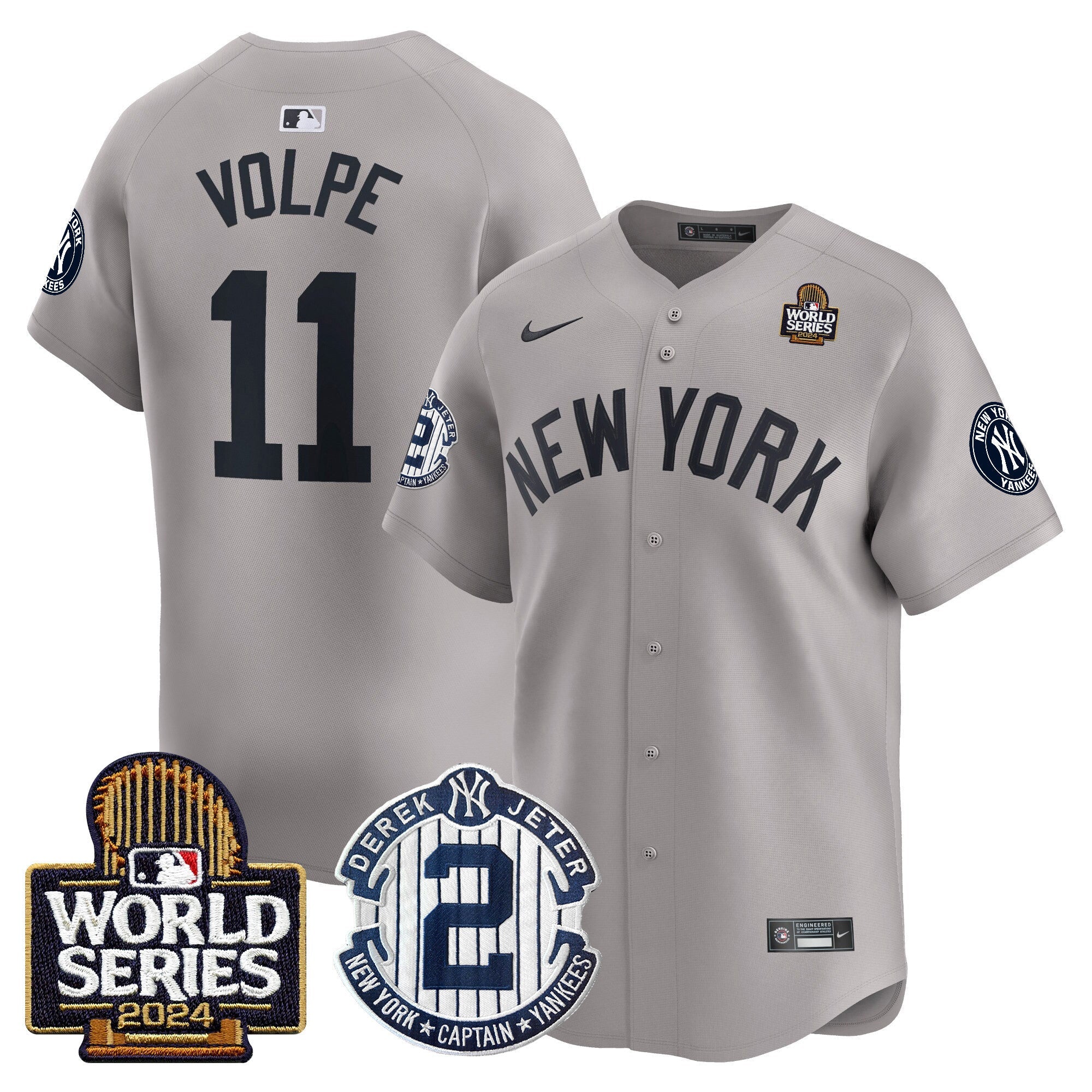 Men’s Derek Jeter Patch 2024 World Series Vapor Premier Limited Jersey