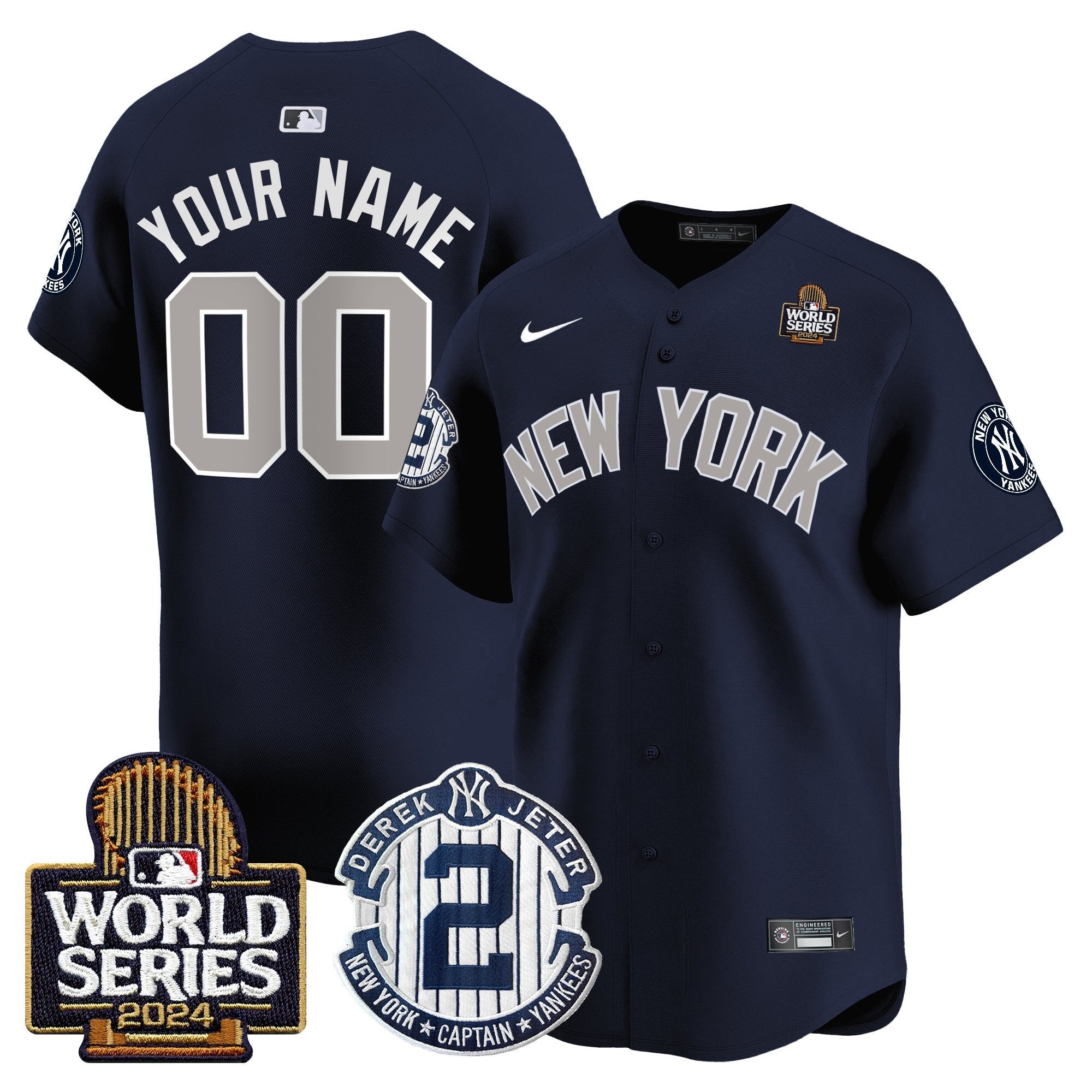 Derek Jeter Patch 2024 World Series Vapor Premier Limited Custom Jersey