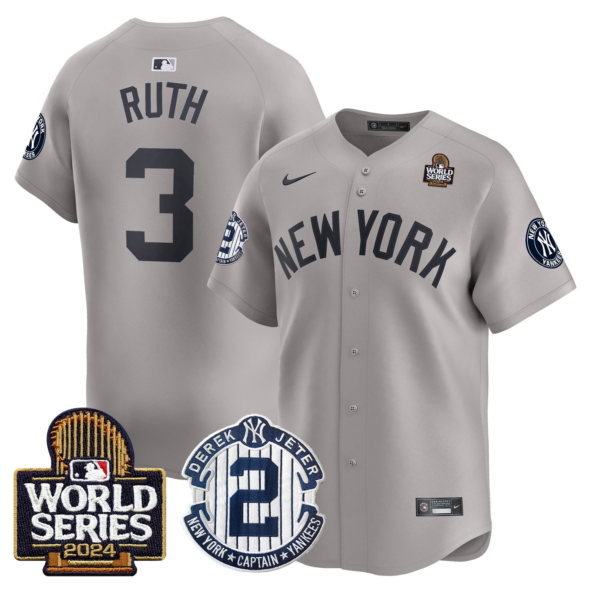 Men’s Derek Jeter Patch 2024 World Series Vapor Premier Limited Jersey