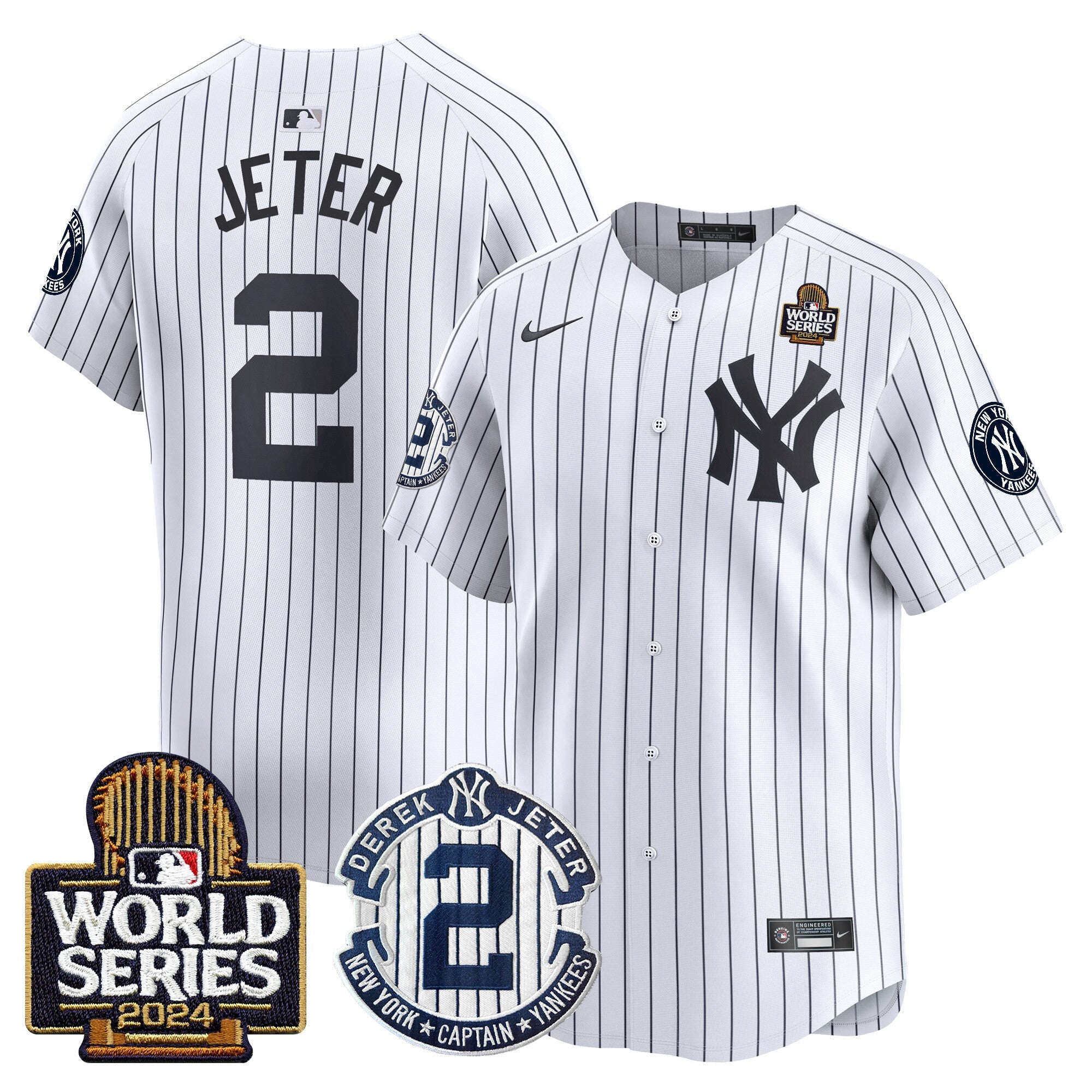 Men’s Derek Jeter Patch 2024 World Series Vapor Premier Limited Jersey