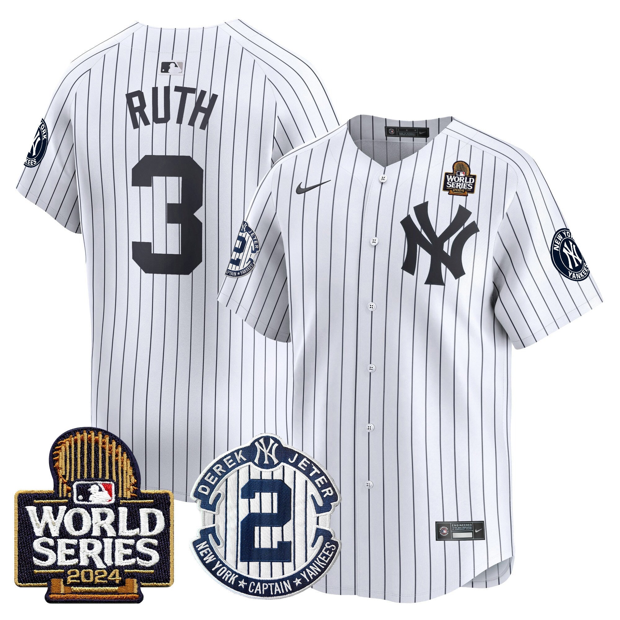 Men’s Derek Jeter Patch 2024 World Series Vapor Premier Limited Jersey