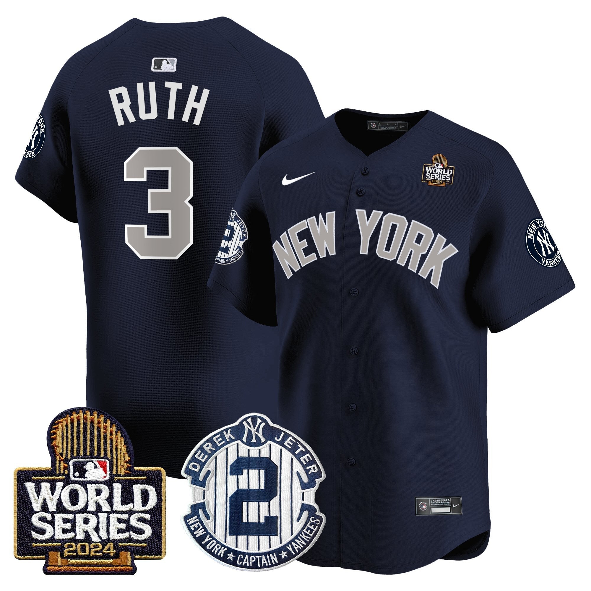 Men’s Derek Jeter Patch 2024 World Series Vapor Premier Limited Jersey