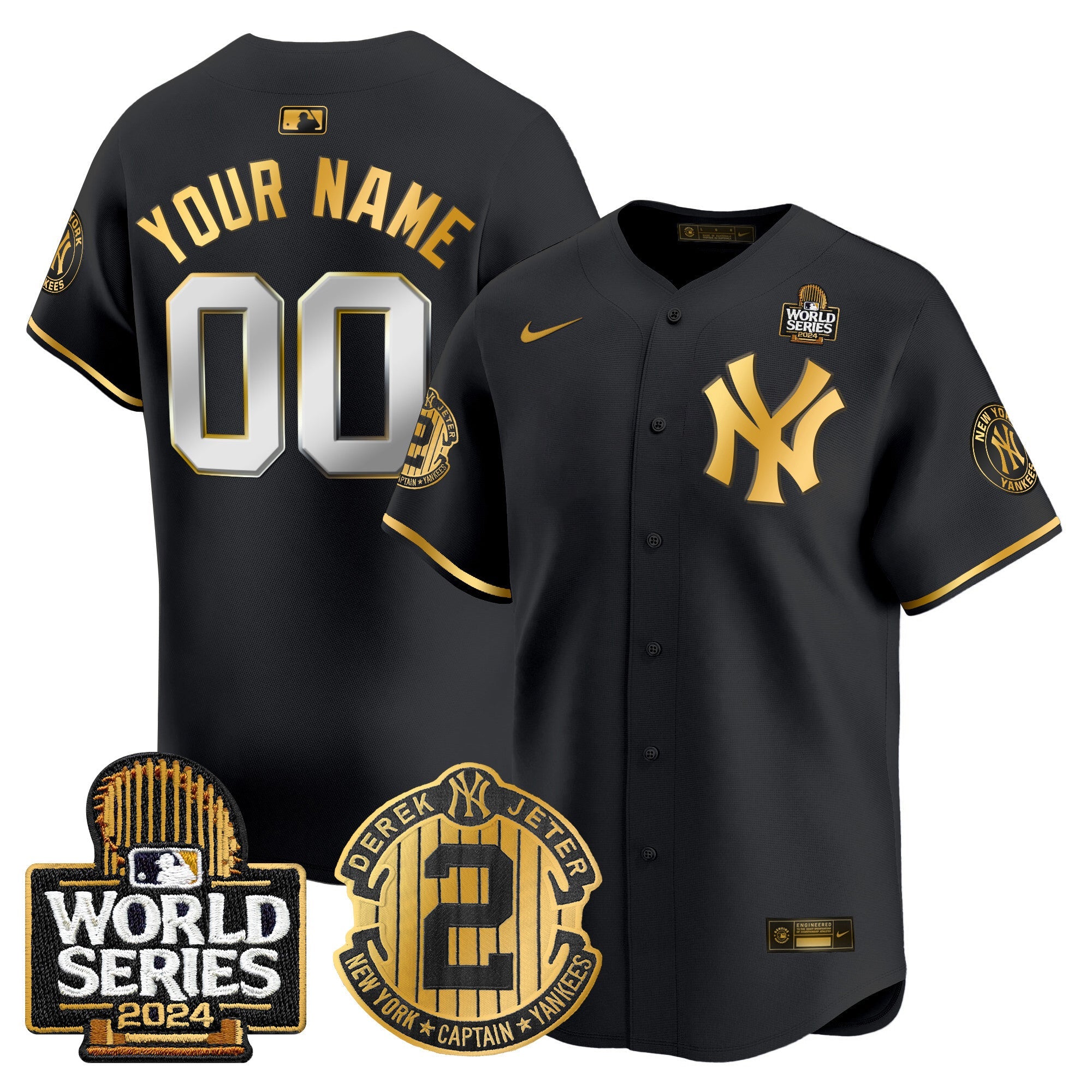 Derek Jeter Patch 2024 World Series Vapor Premier Limited Custom Jersey