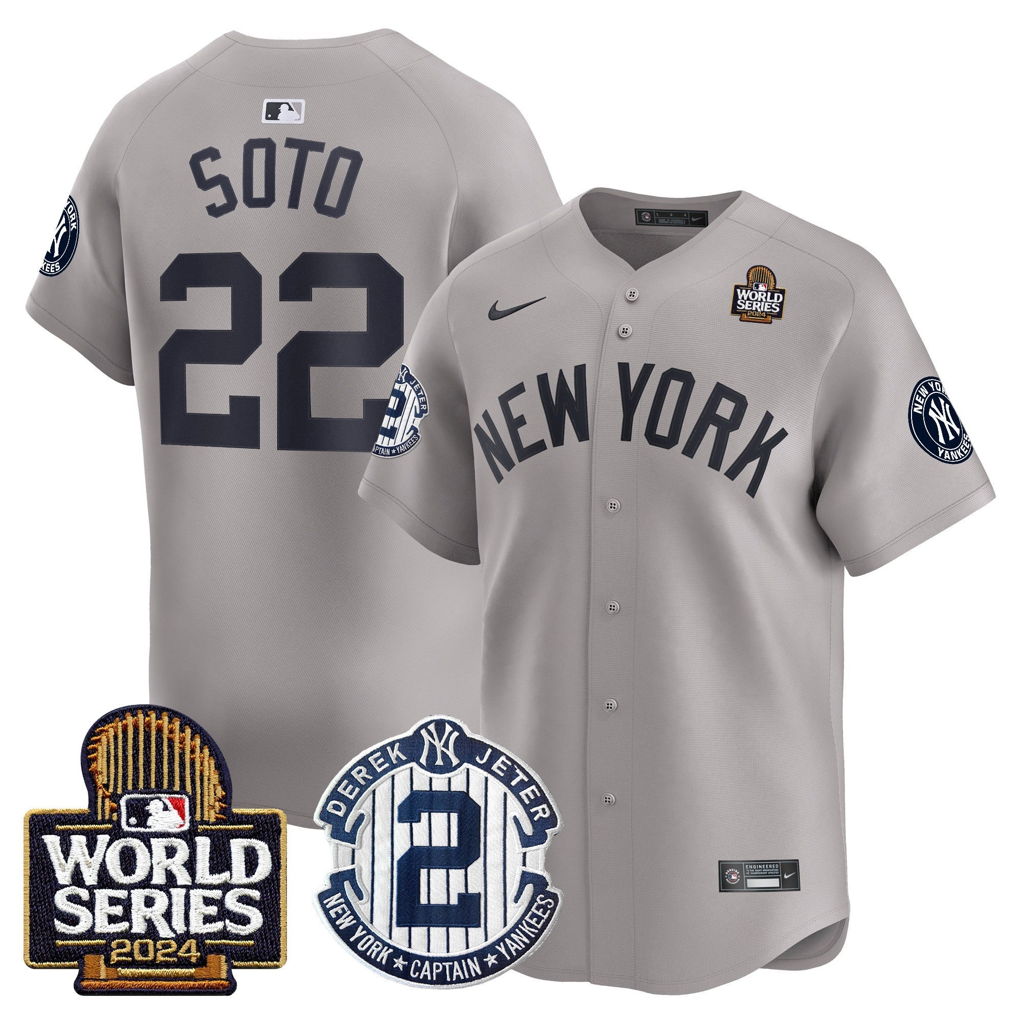 Men’s Derek Jeter Patch 2024 World Series Vapor Premier Limited Jersey