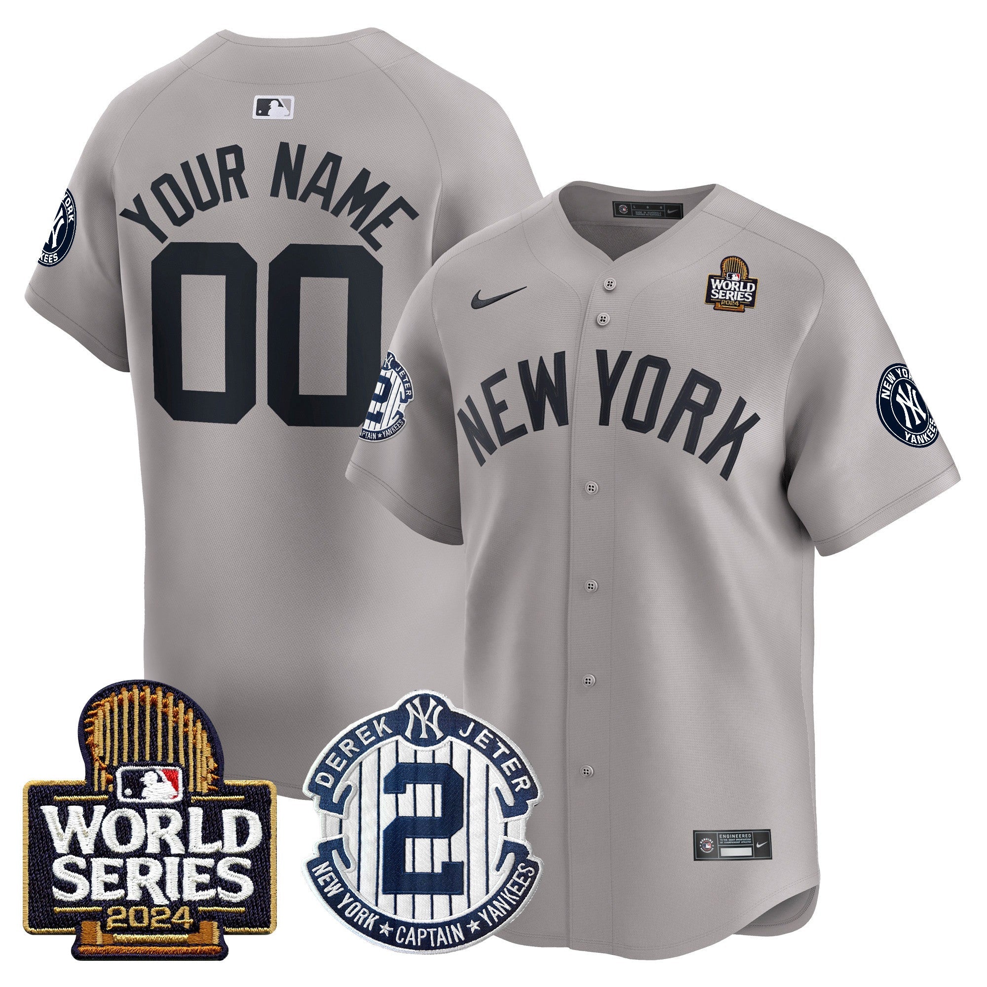 Derek Jeter Patch 2024 World Series Vapor Premier Limited Custom Jersey