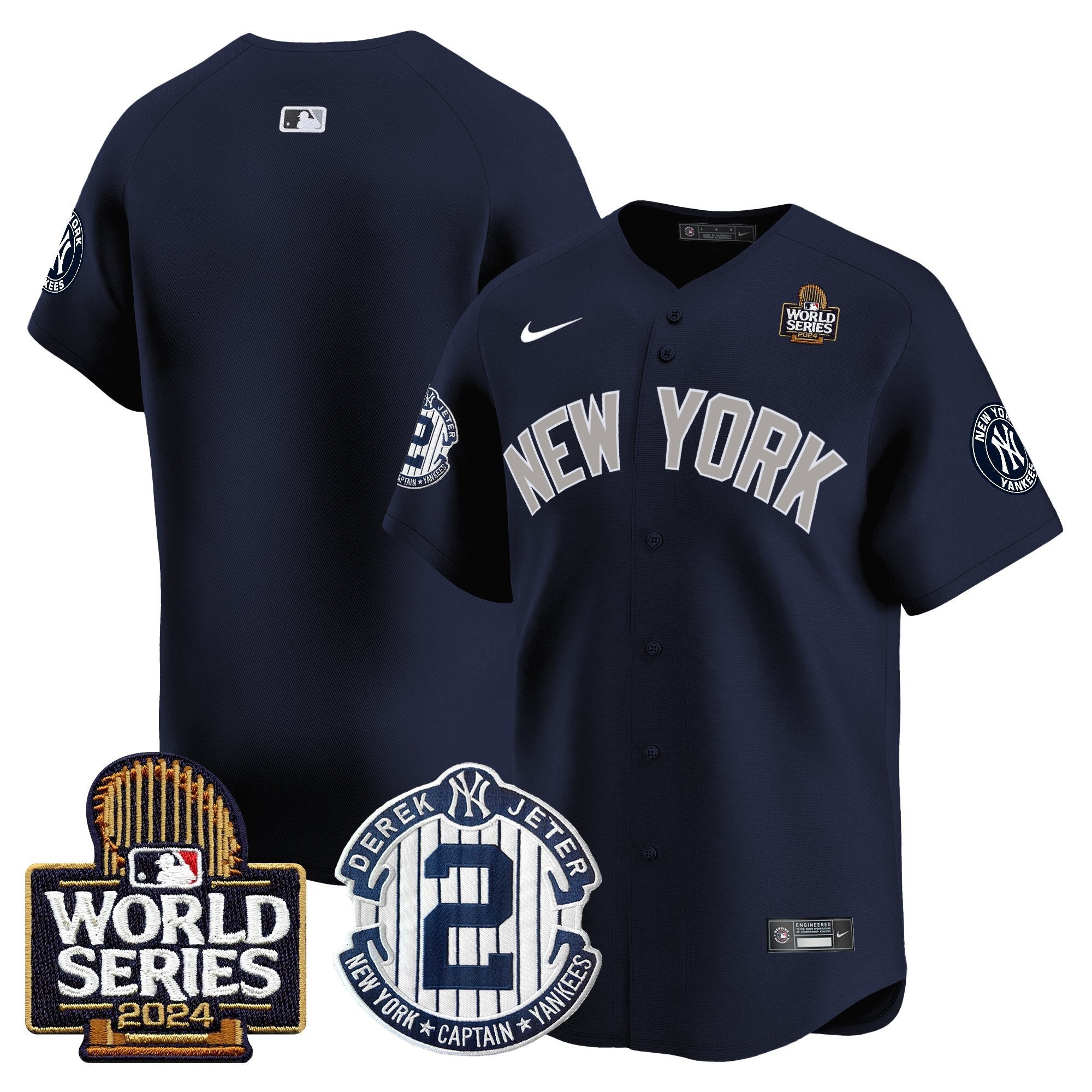 Men’s Derek Jeter Patch 2024 World Series Vapor Premier Limited Jersey