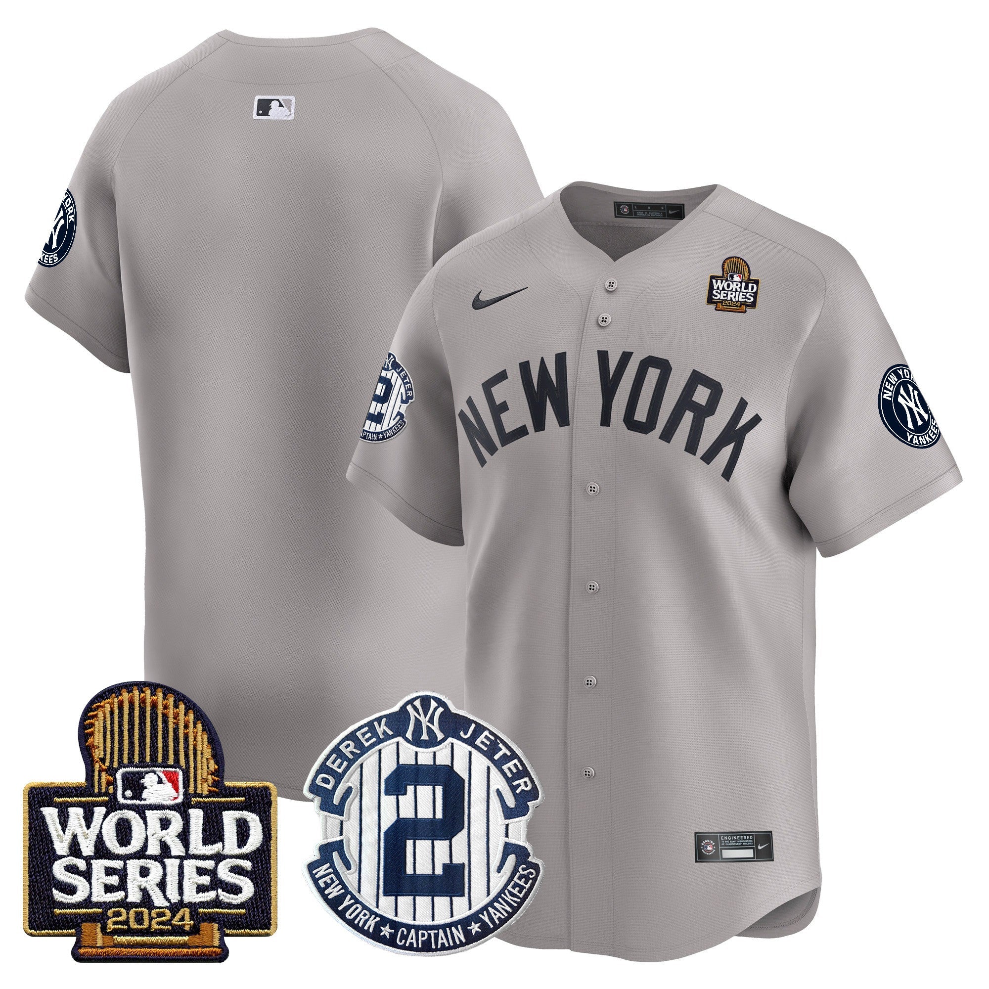 Men’s Derek Jeter Patch 2024 World Series Vapor Premier Limited Jersey