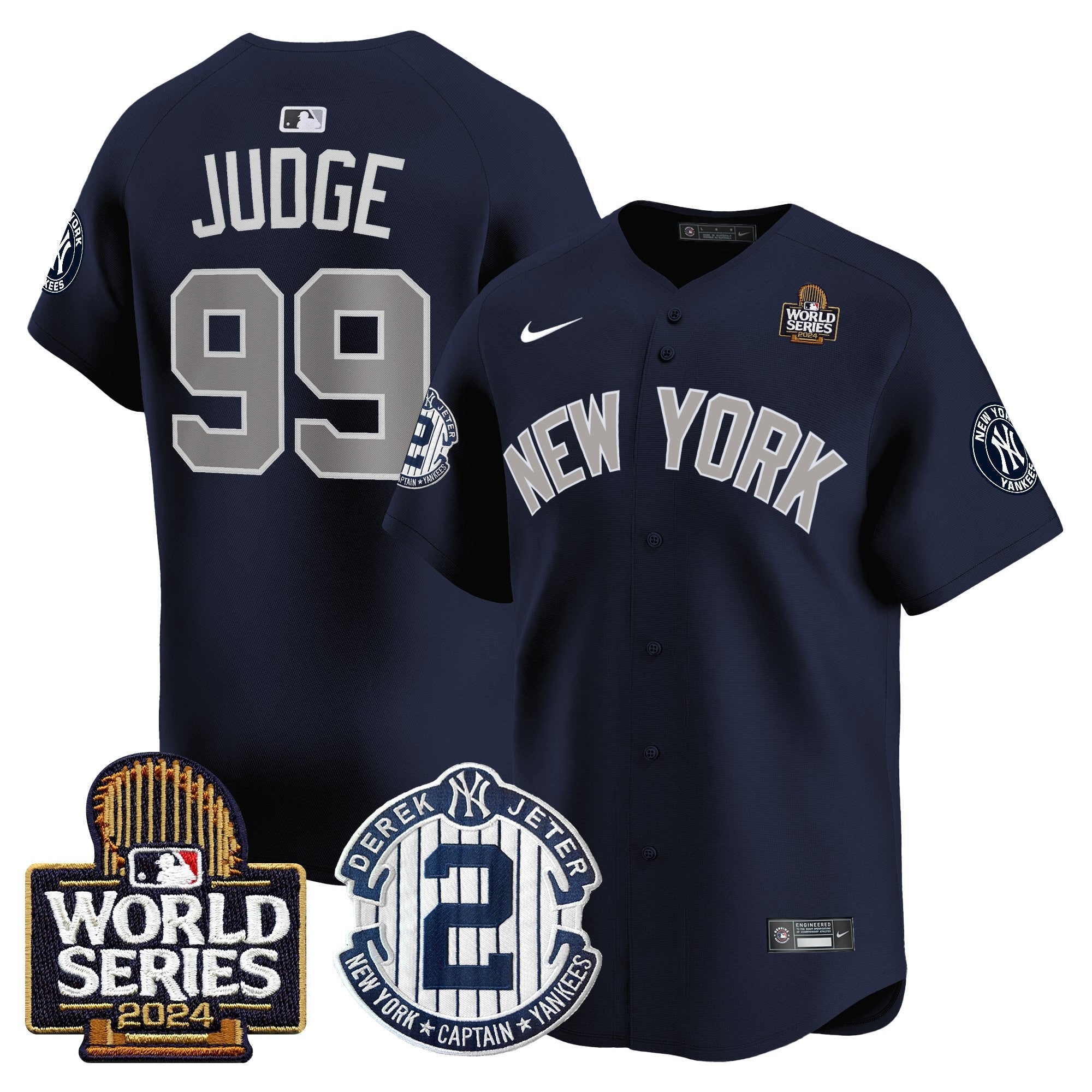 Men’s Derek Jeter Patch 2024 World Series Vapor Premier Limited Jersey