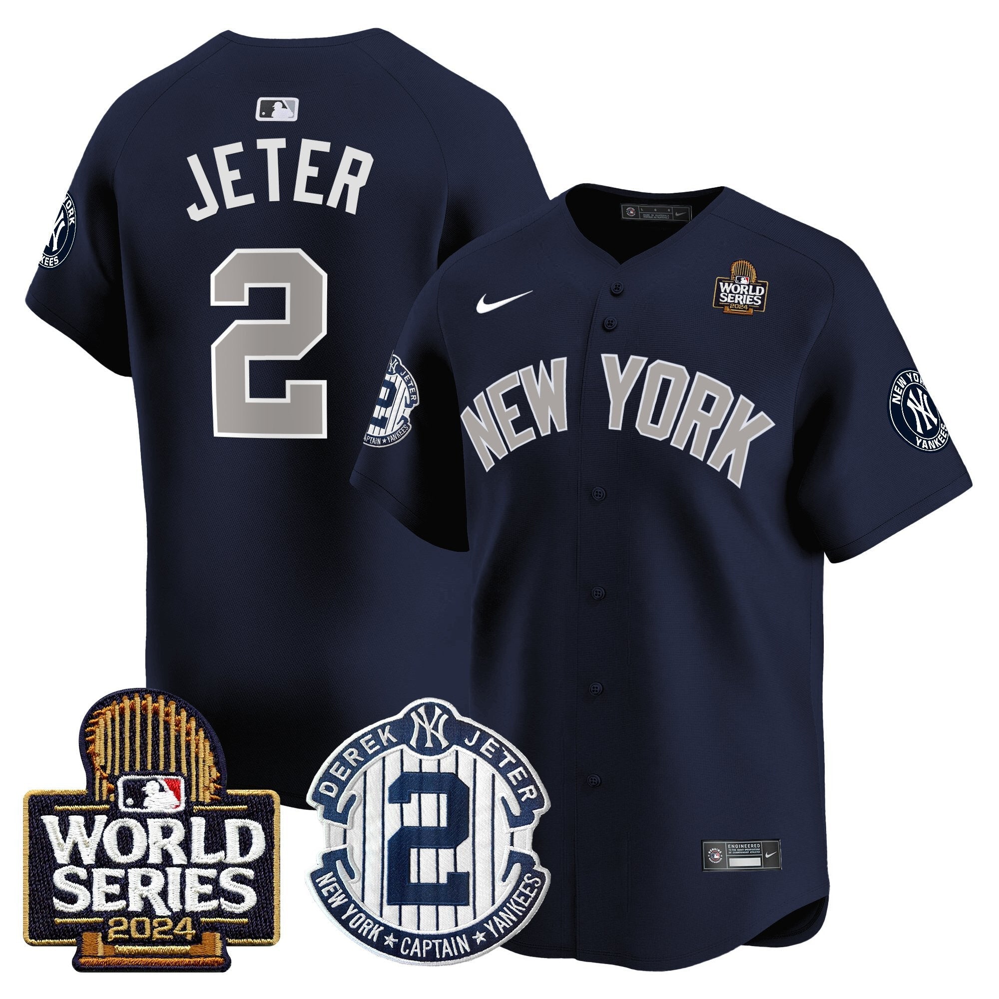 Men’s Derek Jeter Patch 2024 World Series Vapor Premier Limited Jersey