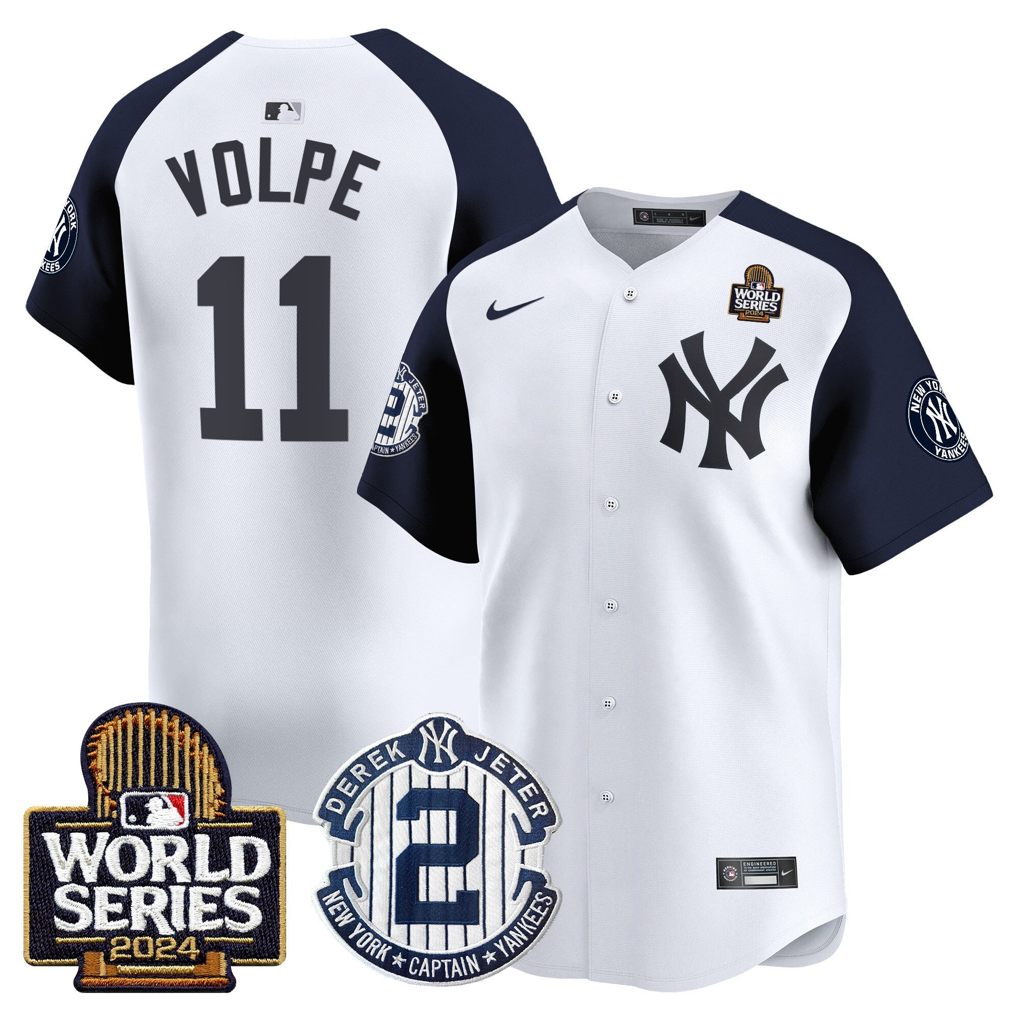 Men’s Derek Jeter Patch 2024 World Series Vapor Premier Limited Jersey