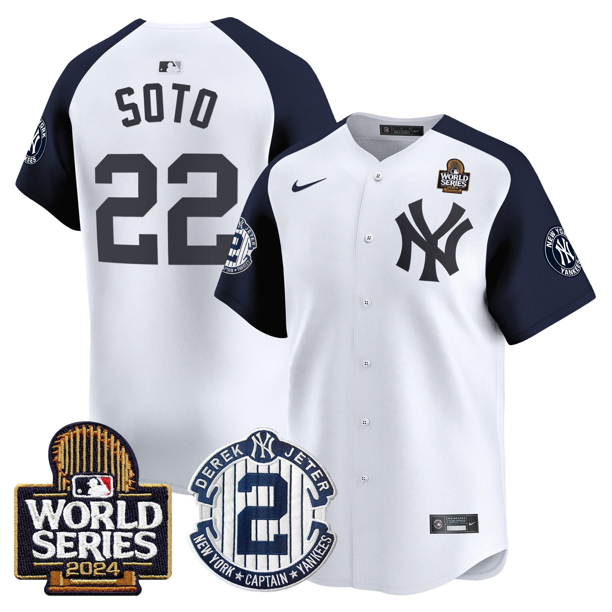 Men’s Derek Jeter Patch 2024 World Series Vapor Premier Limited Jersey