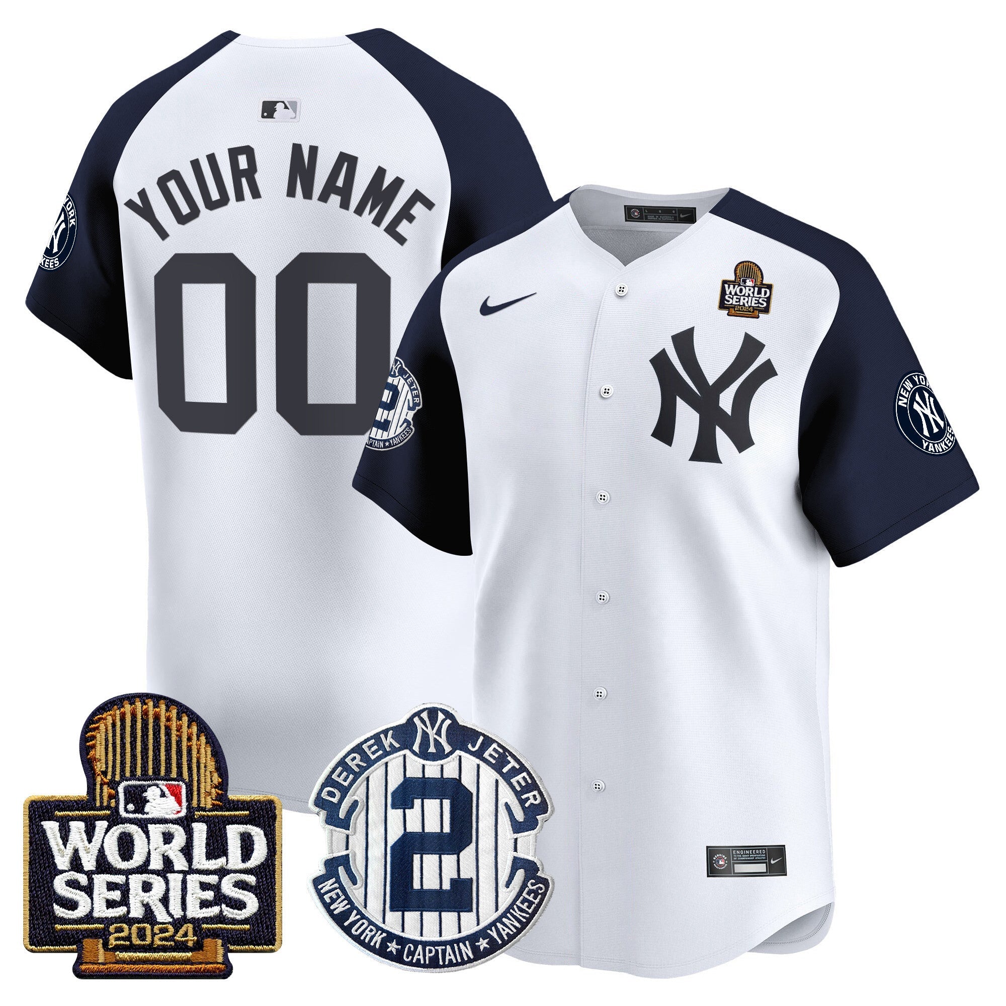 Derek Jeter Patch 2024 World Series Vapor Premier Limited Custom Jersey